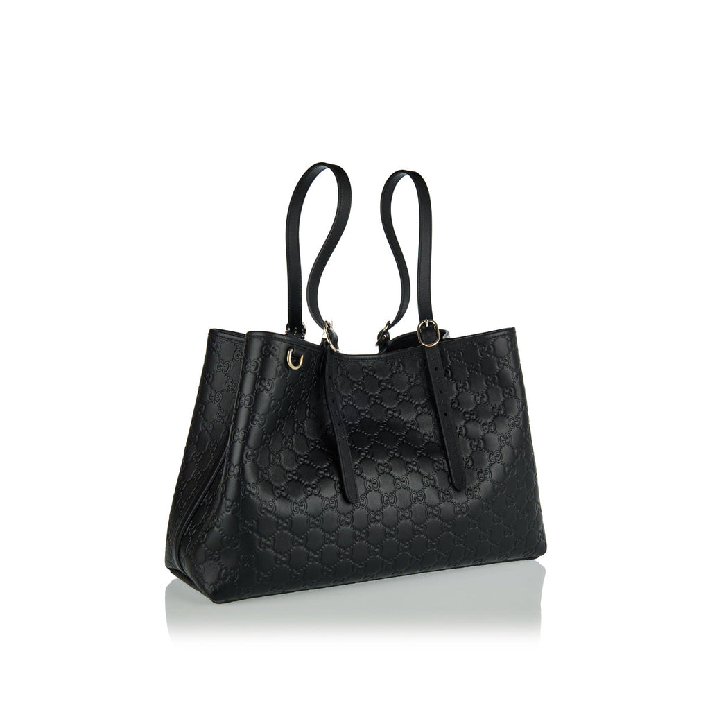 Gg Emblem Large Leather Tote Bag Gucci оригінал – Купити в Україні – вид ззаду