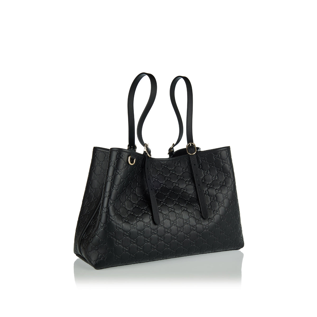 Gg Emblem Large Leather Tote Bag Gucci оригінал – Купити в Україні – вид ззаду