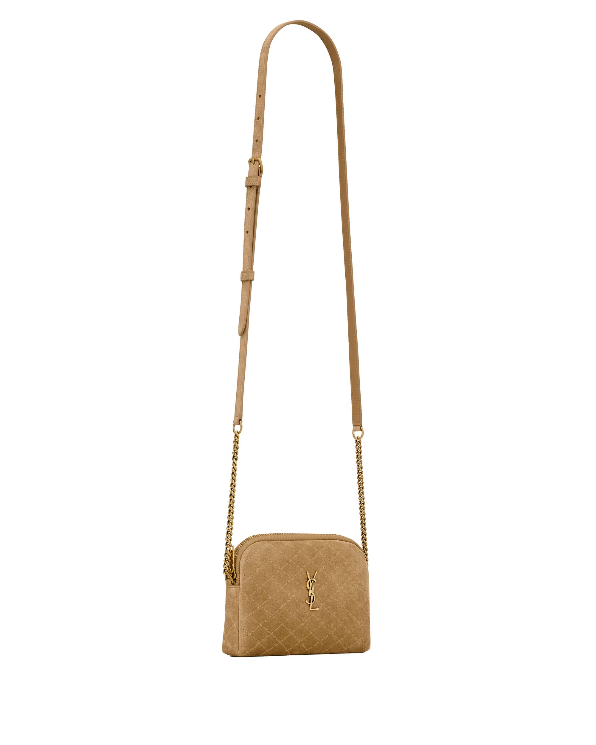 Gaby Quilted Suede Shoulder Bag Saint laurent оригінал – Купити в Україні – вид ззаду