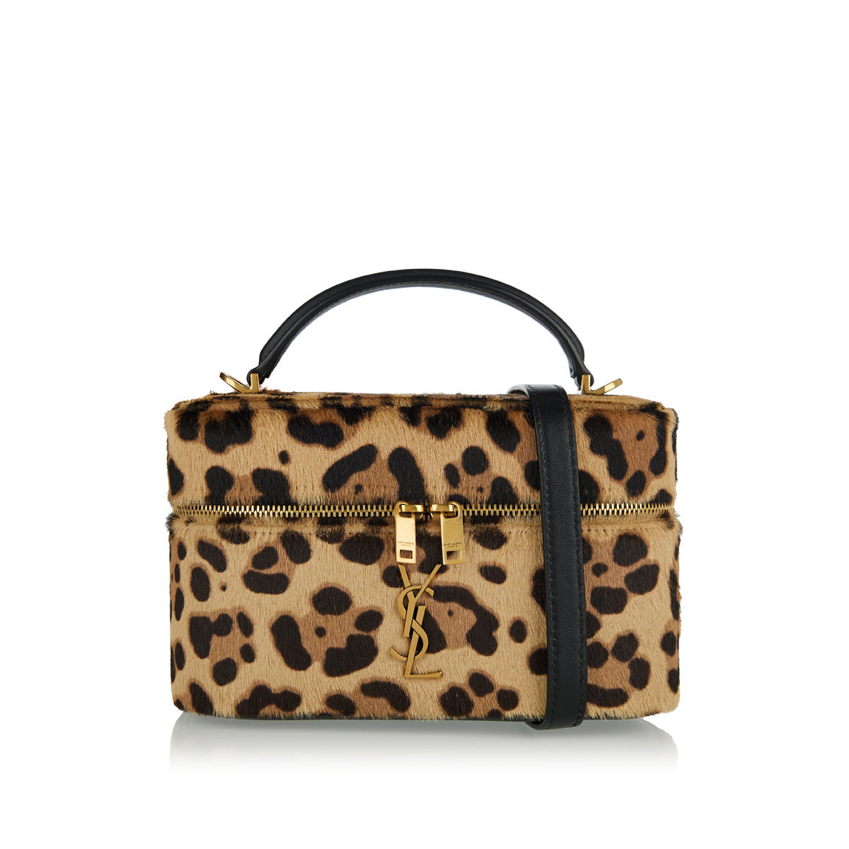 Gaby Leather Leopard Print Vanity Bag Saint laurent – Гарантія оригінальності – боковий вид