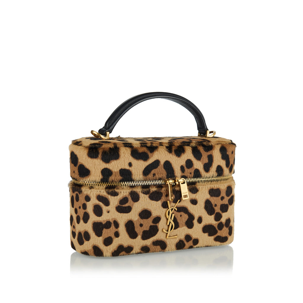 Gaby Leather Leopard Print Vanity Bag Saint laurent – Гарантія оригінальності – вид ззаду