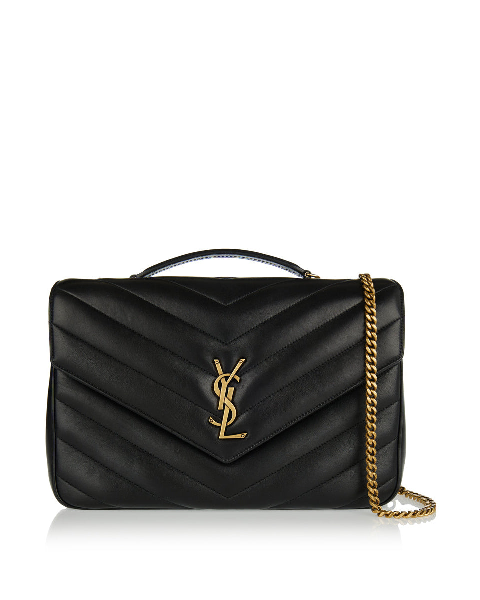 Оригінальна Loulou Large Matelassé Leather Shoulder Bag Saint laurent – боковий вид