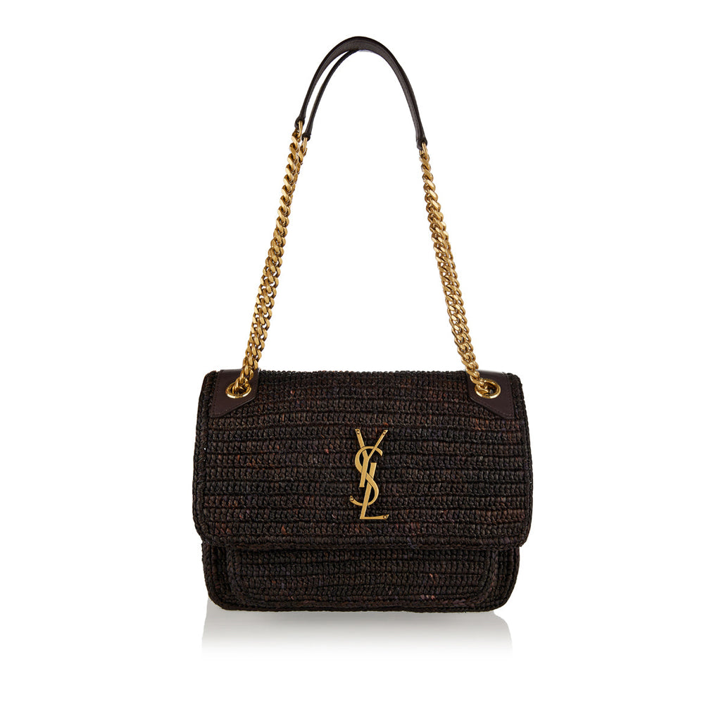 Niki Medium Raffia Shoulder Bag Saint laurent оригінал – Купити в Україні – боковий вид
