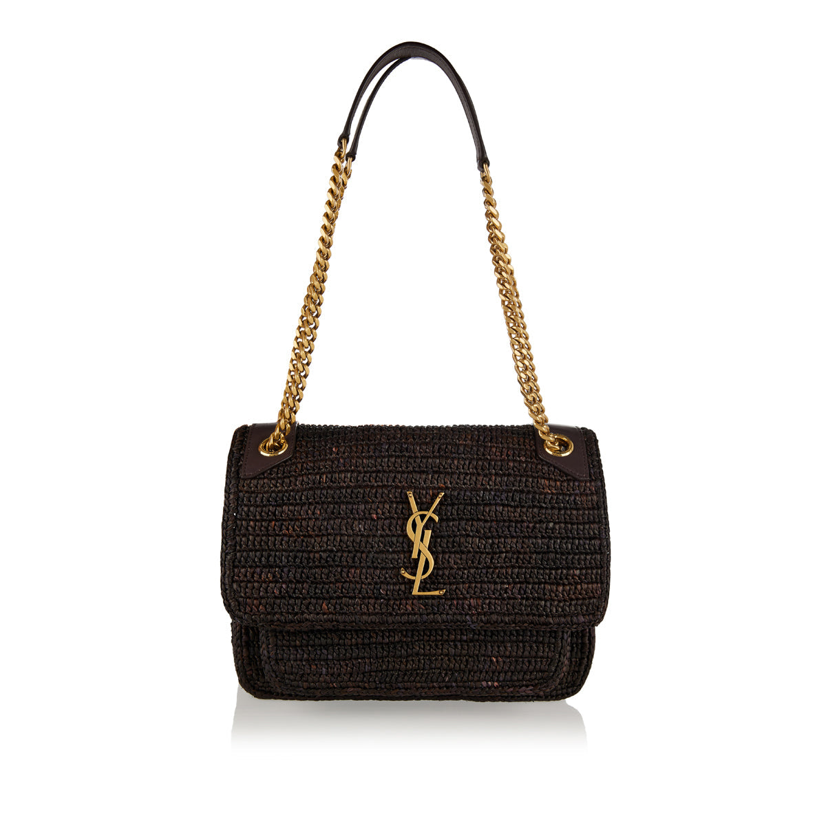 Niki Medium Raffia Shoulder Bag Saint laurent оригінал – Купити в Україні – боковий вид