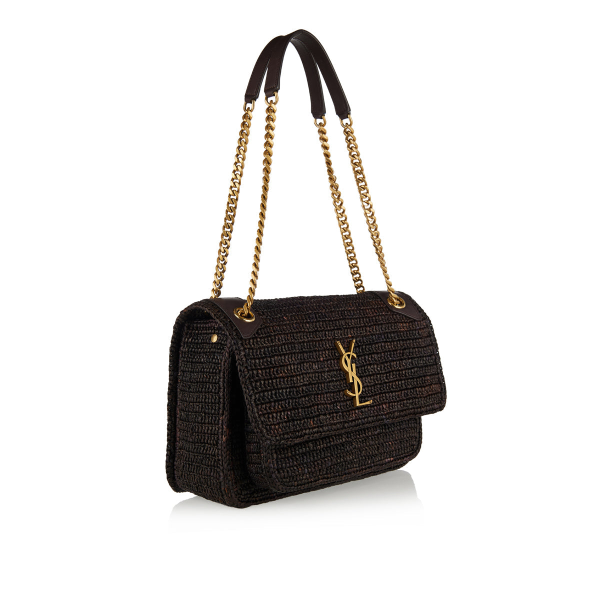 Niki Medium Raffia Shoulder Bag Saint laurent оригінал – Купити в Україні – вид ззаду