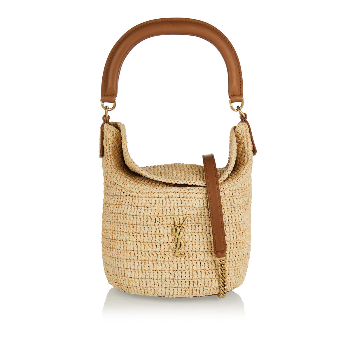 Gaby Raffia Bucket Bag Saint laurent оригінал – Купити в Україні – боковий вид