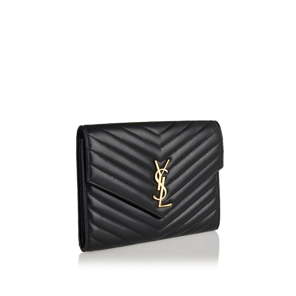Cassandre Matelassé Flap Pouch Saint laurent оригінал – Купити в Україні – вид ззаду