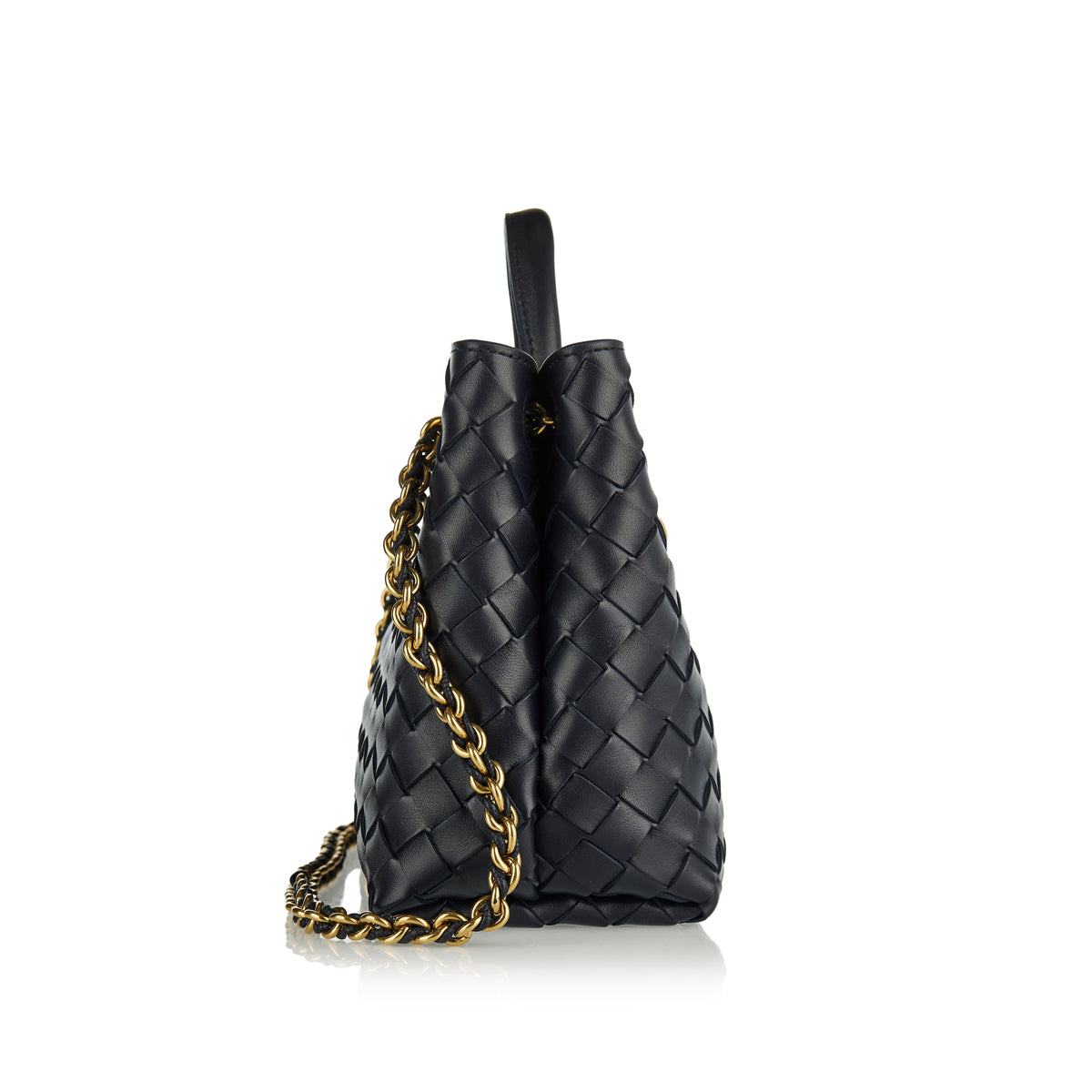 Andiamo Small Chain Leather Tote Bottega veneta – Гарантія оригінальності – вид ззаду