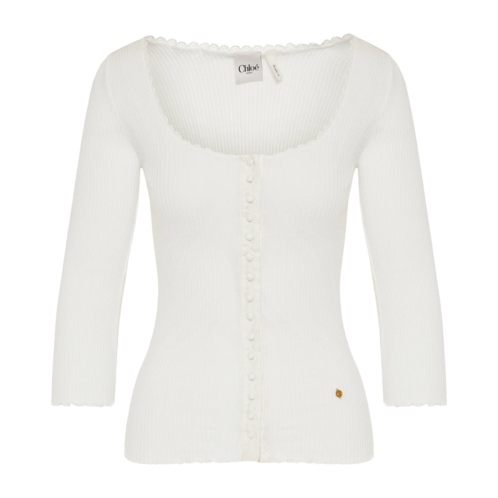 Scoop-Neck Fitted Cardigan Chloe – Гарантія оригінальності – боковий вид