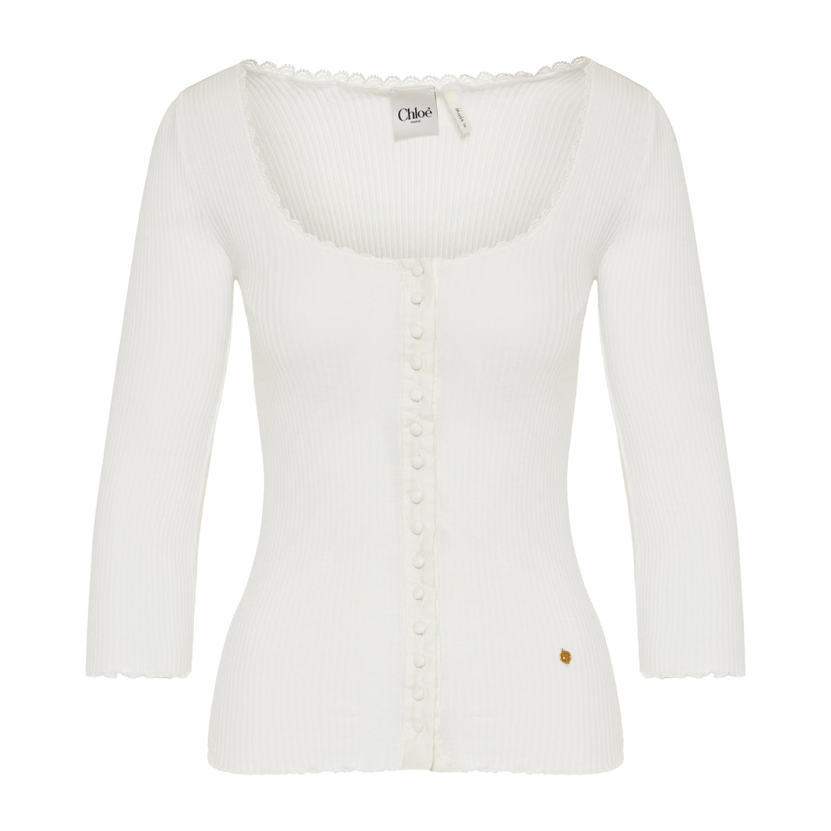 Scoop-Neck Fitted Cardigan Chloe – Гарантія оригінальності – боковий вид