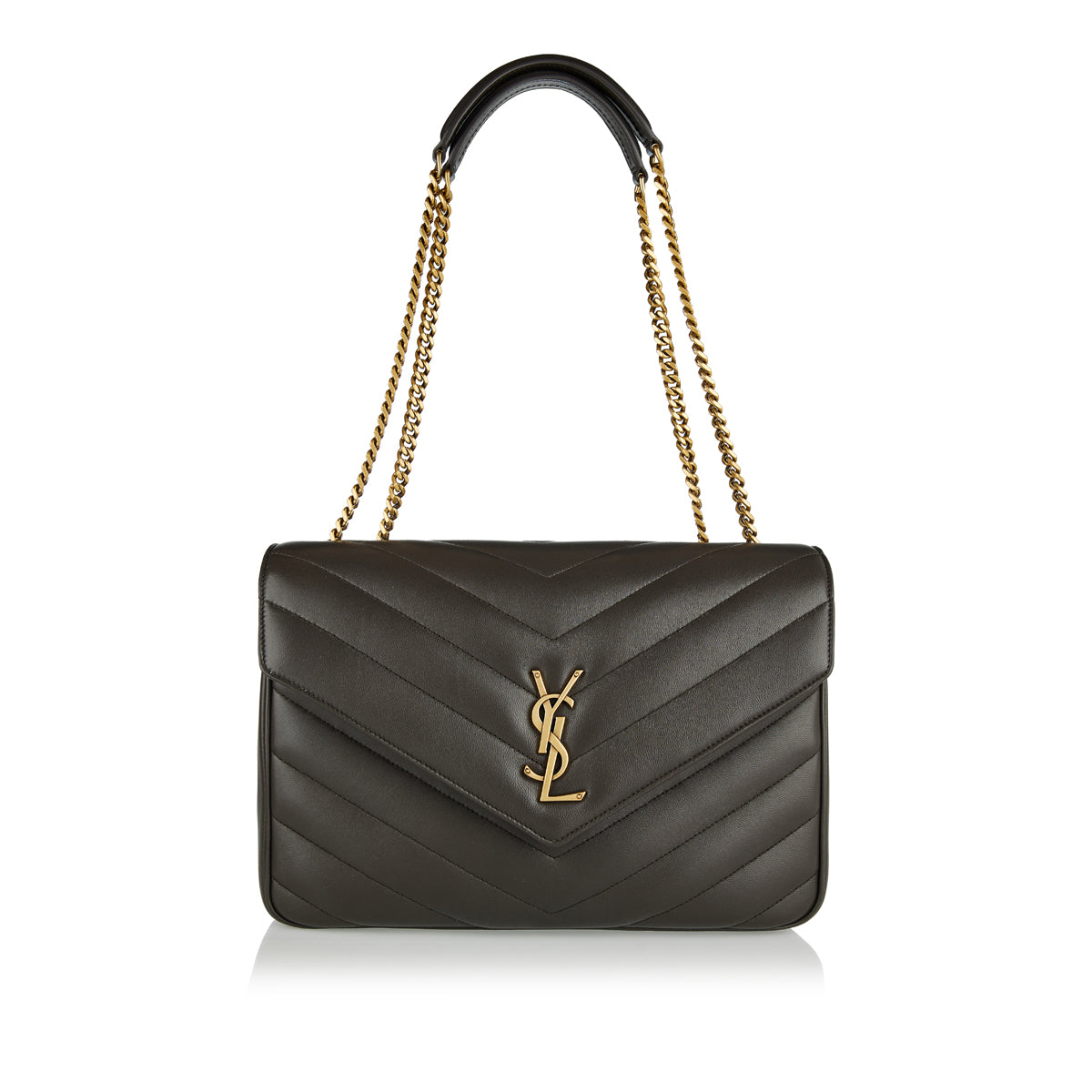 Оригінальна Loulou Large Matelassé Leather Shoulder Bag Saint laurent – боковий вид