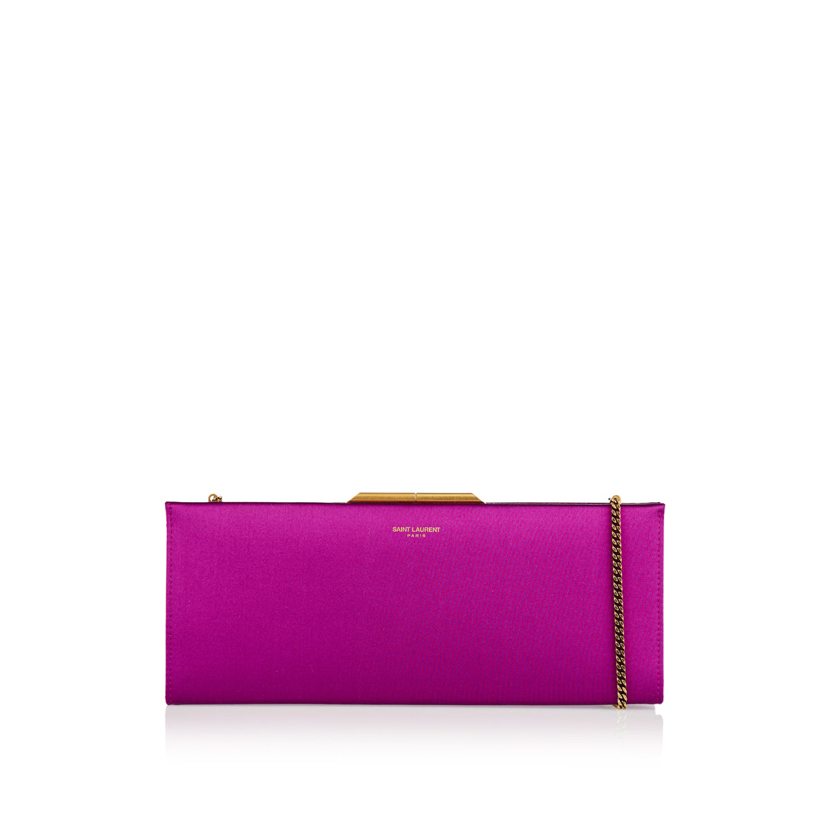 Midnight Satin Clutch Saint laurent – Гарантія оригінальності – боковий вид
