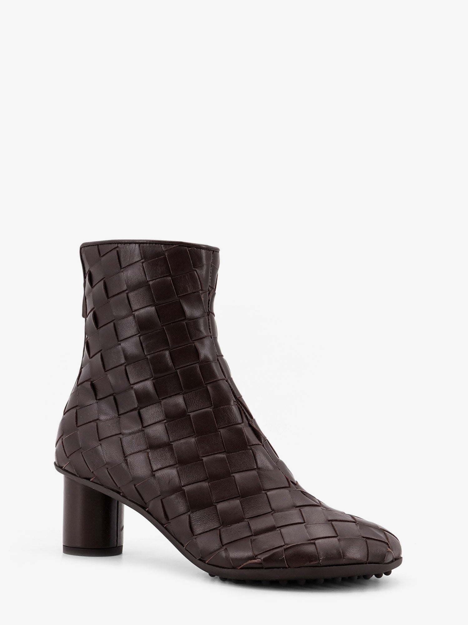 Leather Ankle Boots With Intrecciato Motif BOTTEGA VENETA оригінал – Купити в Україні – вид ззаду