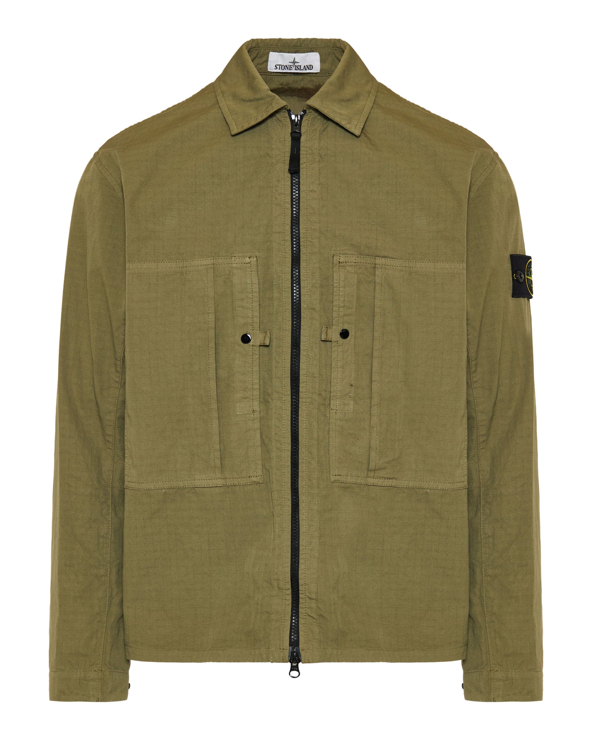 Comfort Fit Zip Up Overshirt Stone island – Гарантія оригінальності – боковий вид