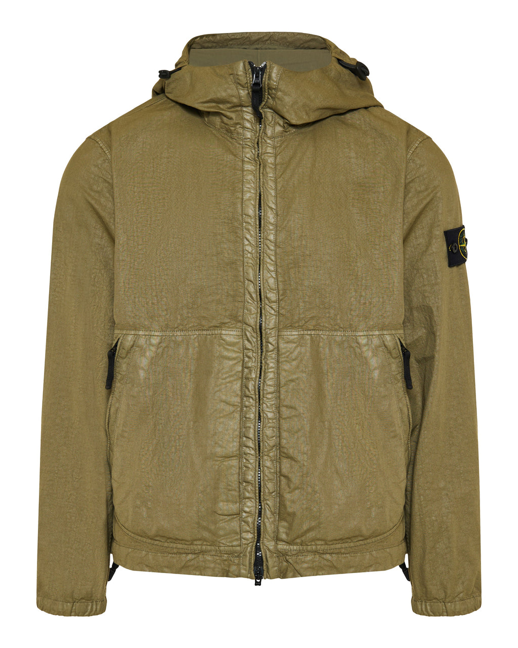 Hooded Organic Look Nylon Panama Jacket Stone island оригінал – Купити в Україні – боковий вид