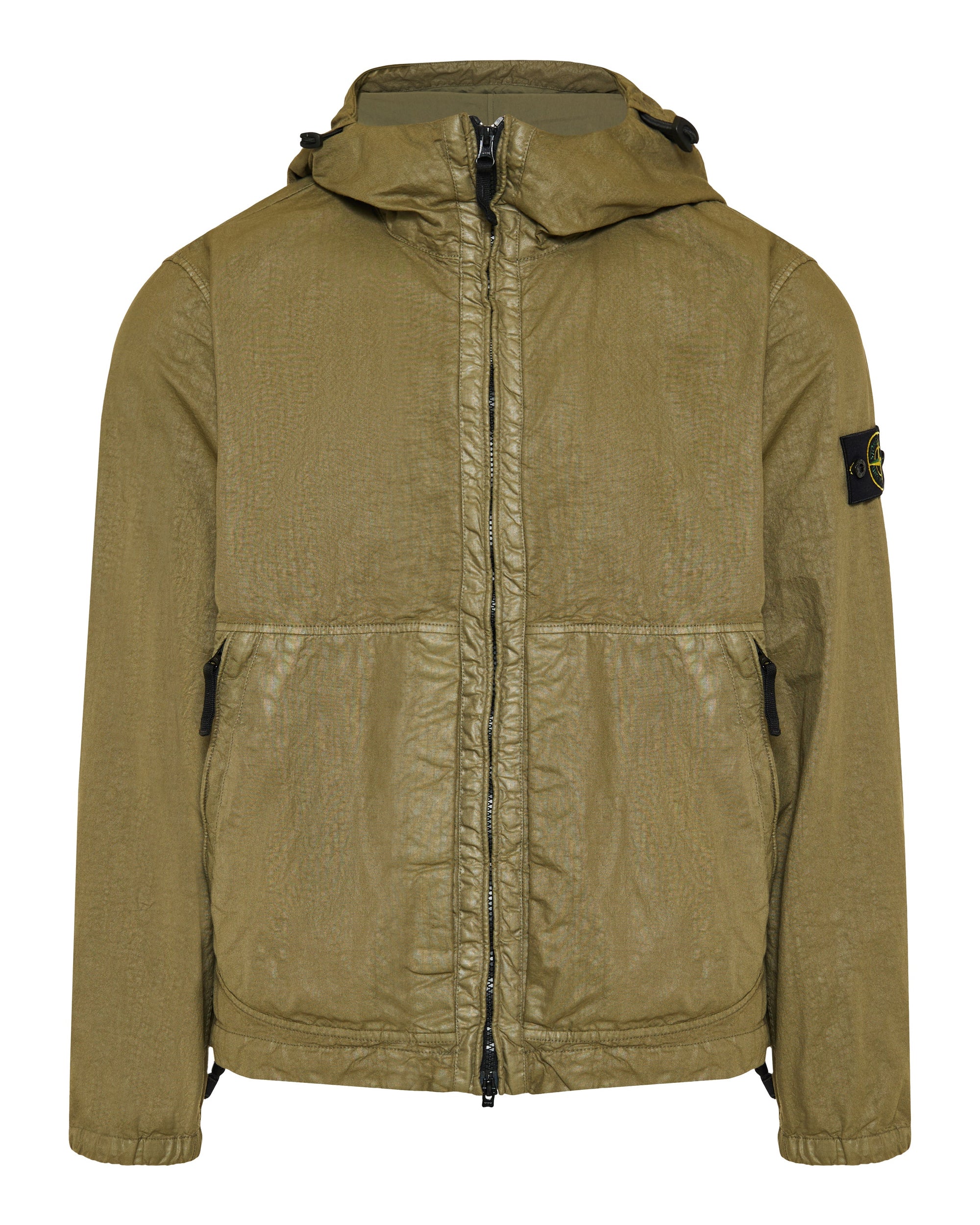 Hooded Organic Look Nylon Panama Jacket Stone island оригінал – Купити в Україні – боковий вид