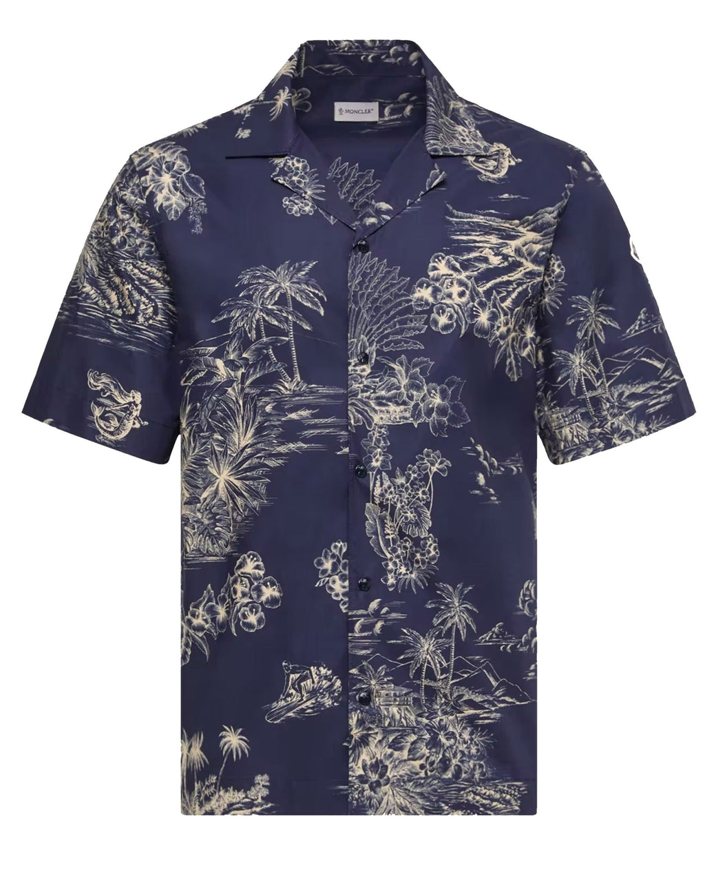 Floral Print Cotton Shirt Moncler оригінал – Купити в Україні – боковий вид