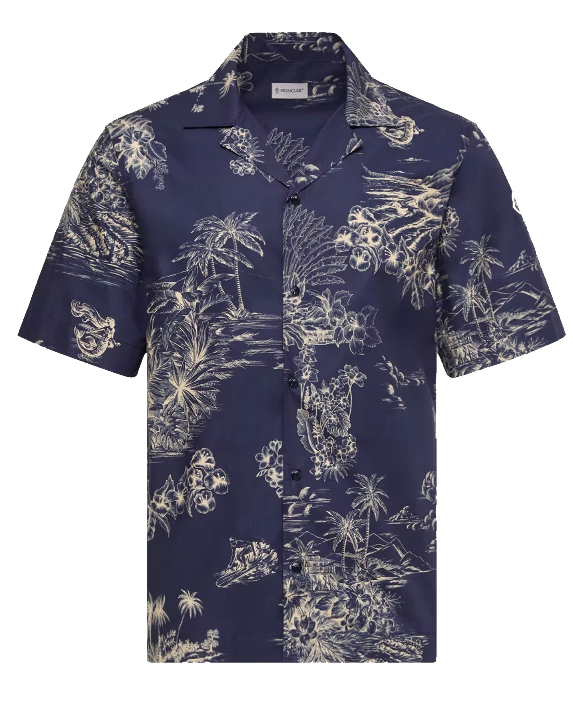 Floral Print Cotton Shirt Moncler оригінал – Купити в Україні – боковий вид