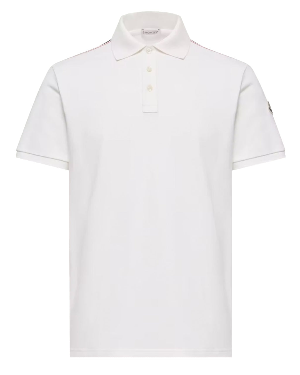 Tricolor Trimmed Cotton Piqué Polo Shirt Moncler оригінал – Купити в Україні – боковий вид