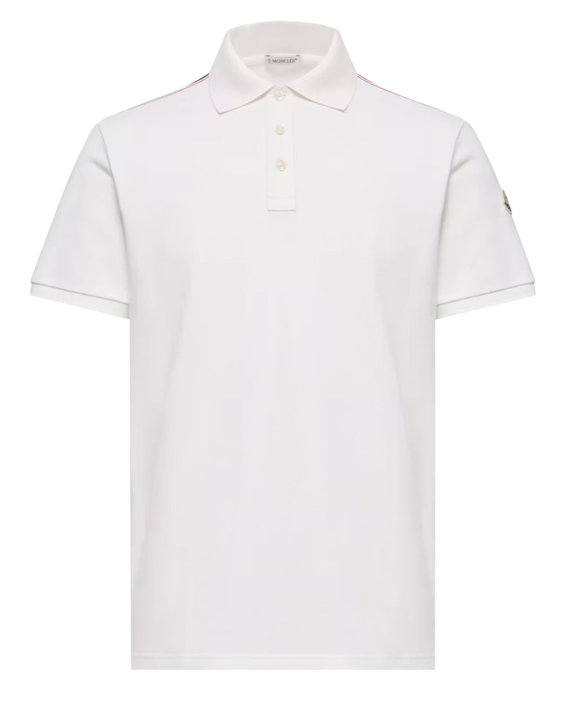 Tricolor Trimmed Cotton Piqué Polo Shirt Moncler оригінал – Купити в Україні – боковий вид