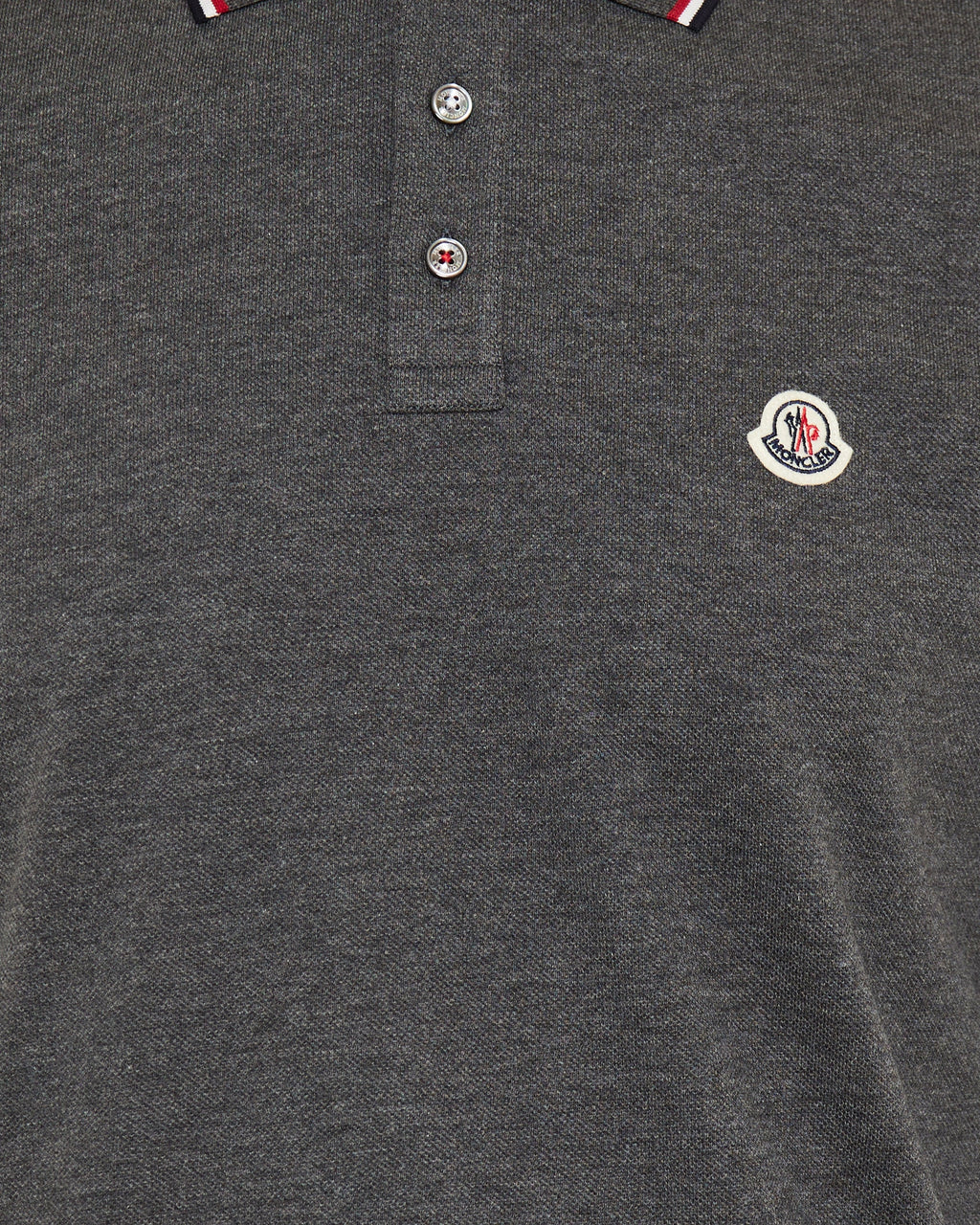 Tricolour Trimmed Cotton Piqué Polo Shirt Moncler – Гарантія оригінальності – збільшений вид