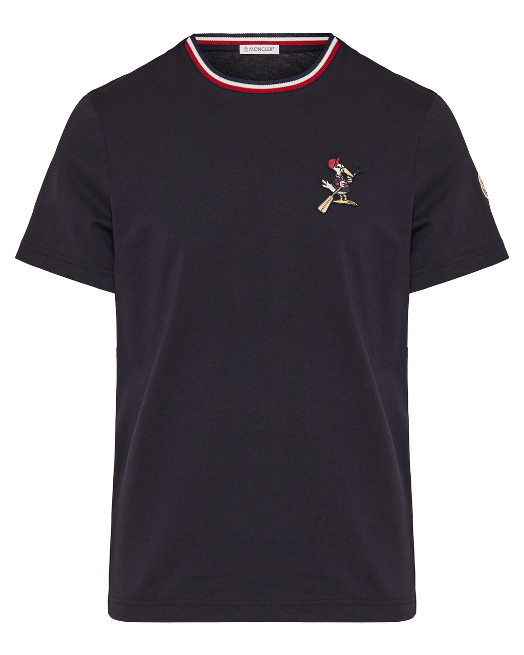 Оригінальна Monduck Logo Patch Cotton T Shirt Moncler – боковий вид