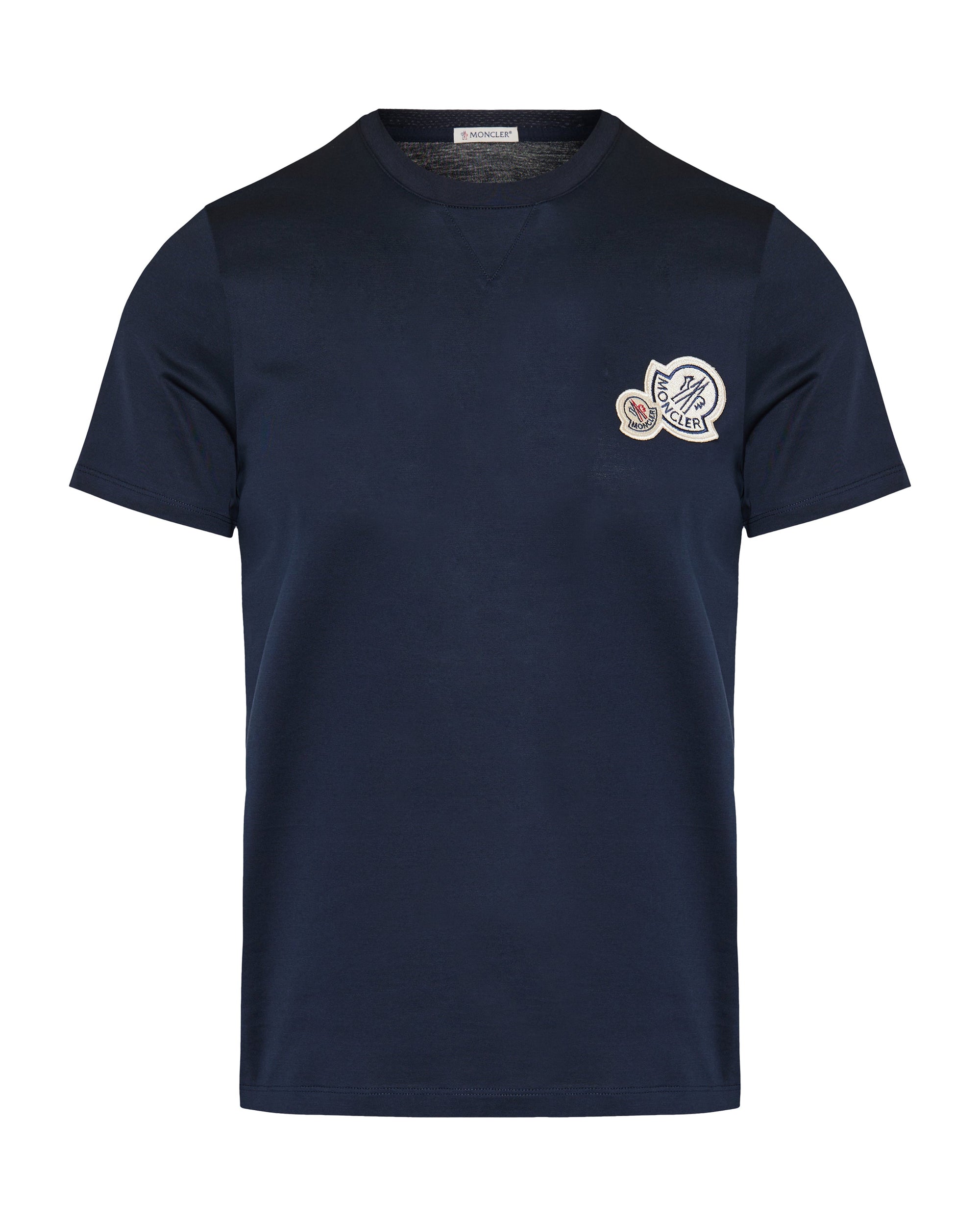 Оригінальна Double Logo Patch Cotton T Shirt Moncler – боковий вид