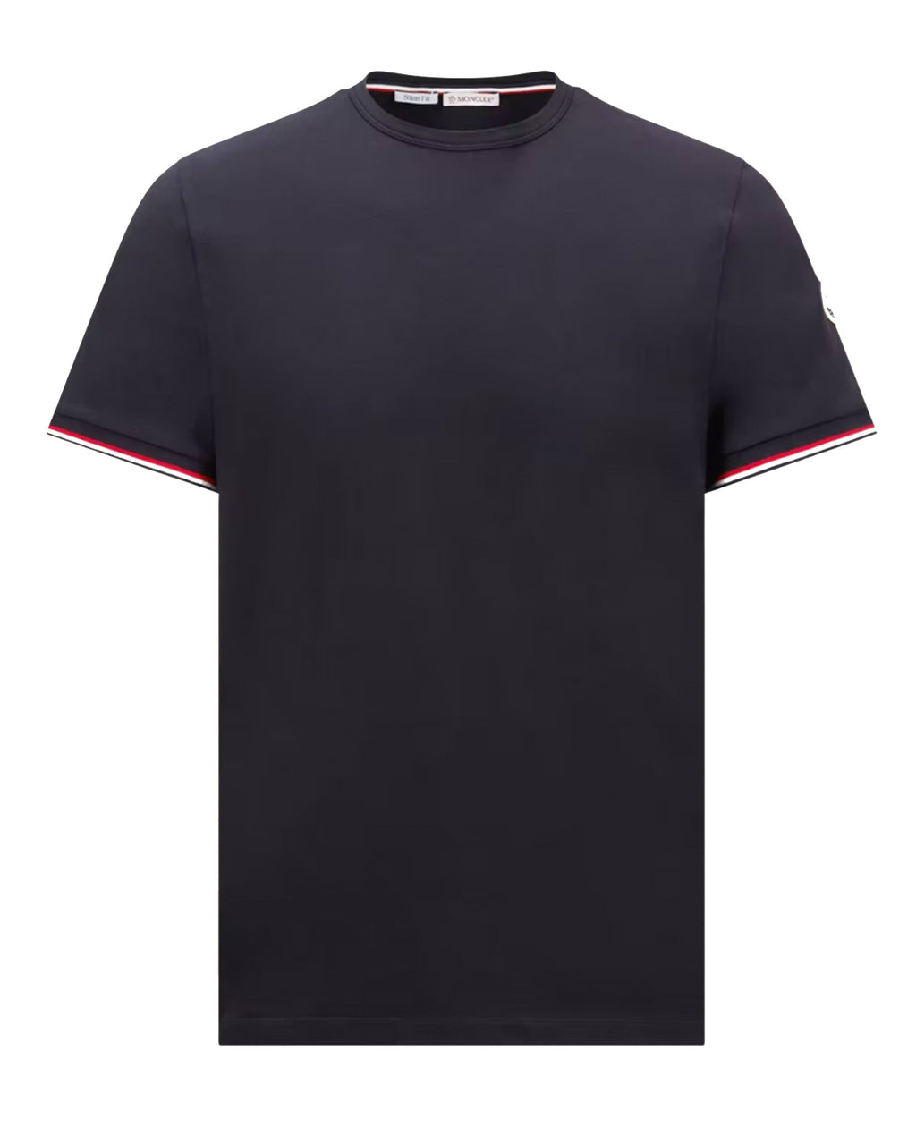 Tricolor Trimmed Cotton T Shirt Moncler – Гарантія оригінальності – боковий вид