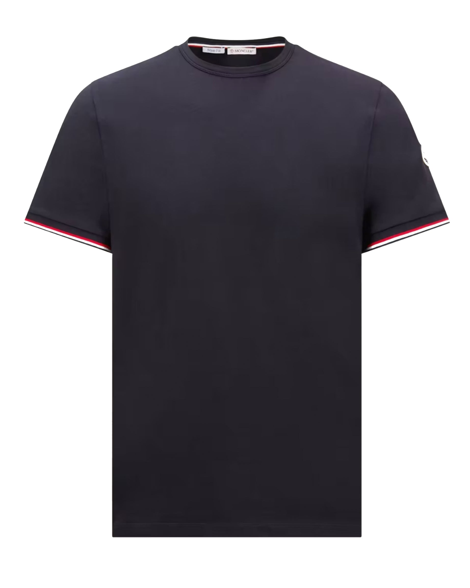 Tricolor Trimmed Cotton T Shirt Moncler – Гарантія оригінальності – боковий вид