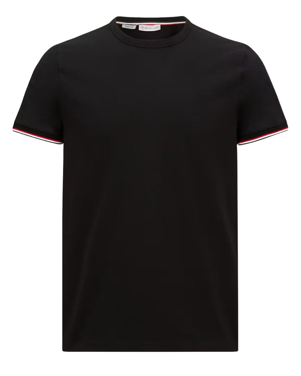 Tricolor Trimmed Cotton T Shirt Moncler – Гарантія оригінальності – боковий вид