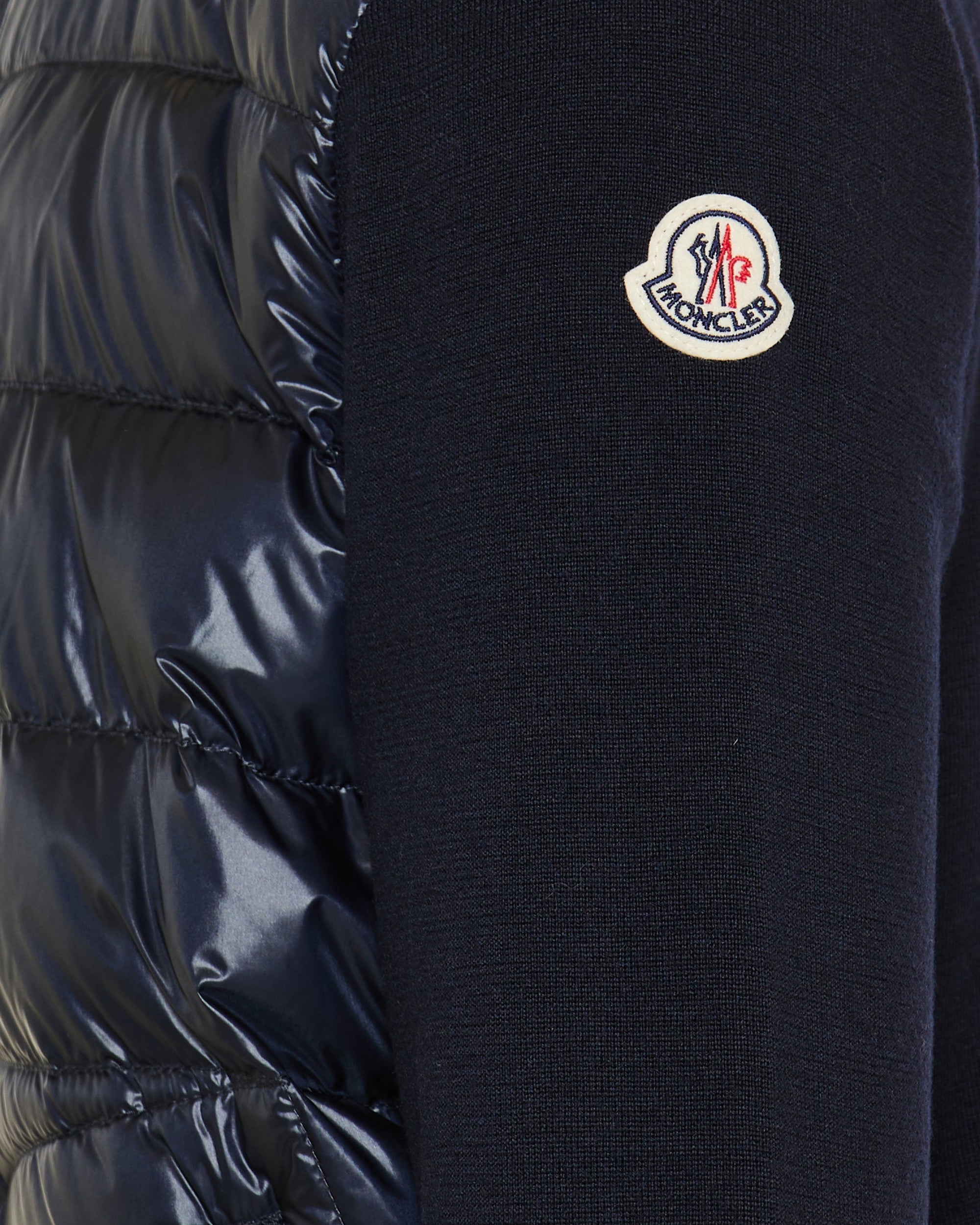 Оригінальна Padded Wool Zip Up Cardigan Moncler – збільшений вид