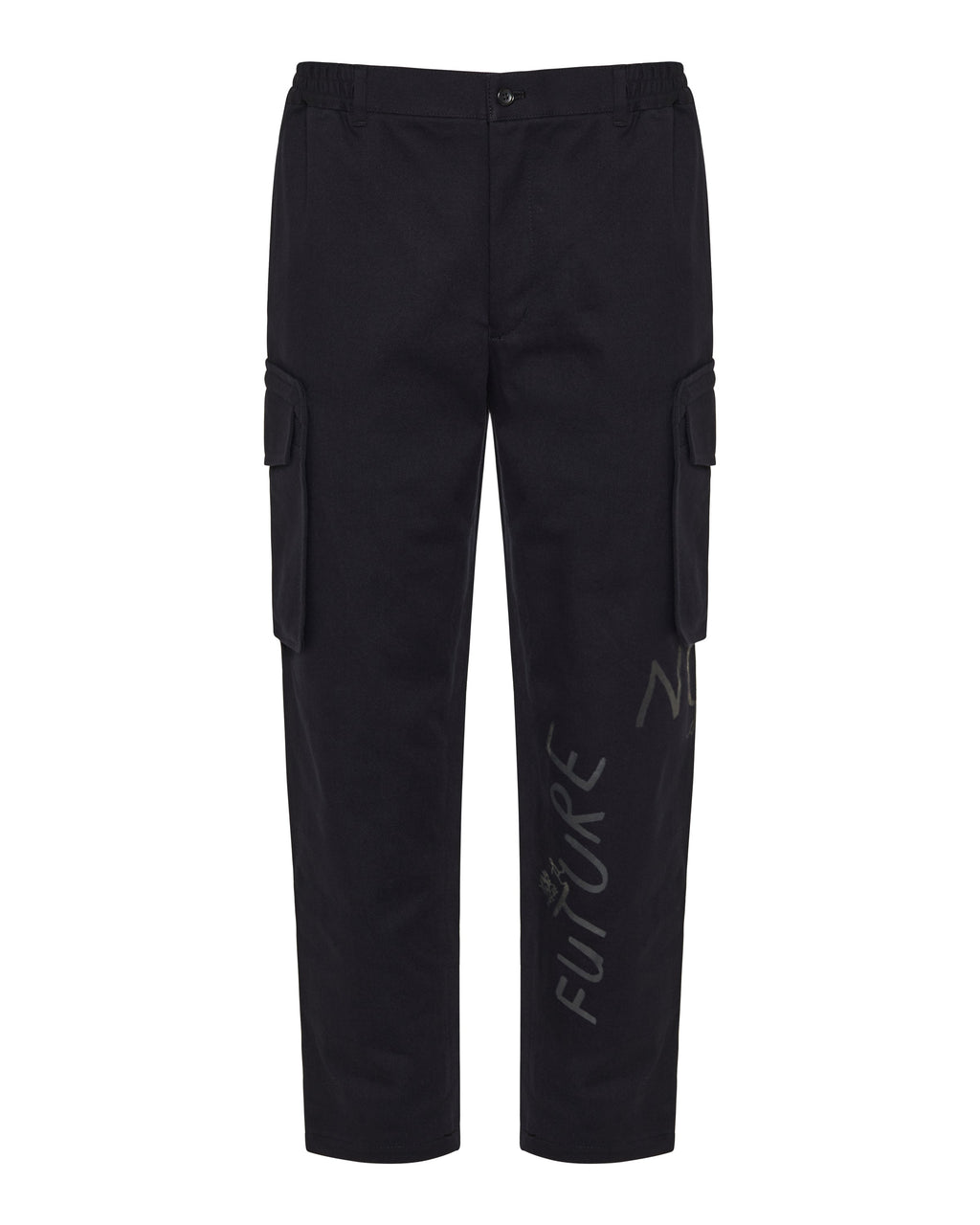 Оригінальна Text Print Twill Tapered Trousers Comme des garcons – боковий вид
