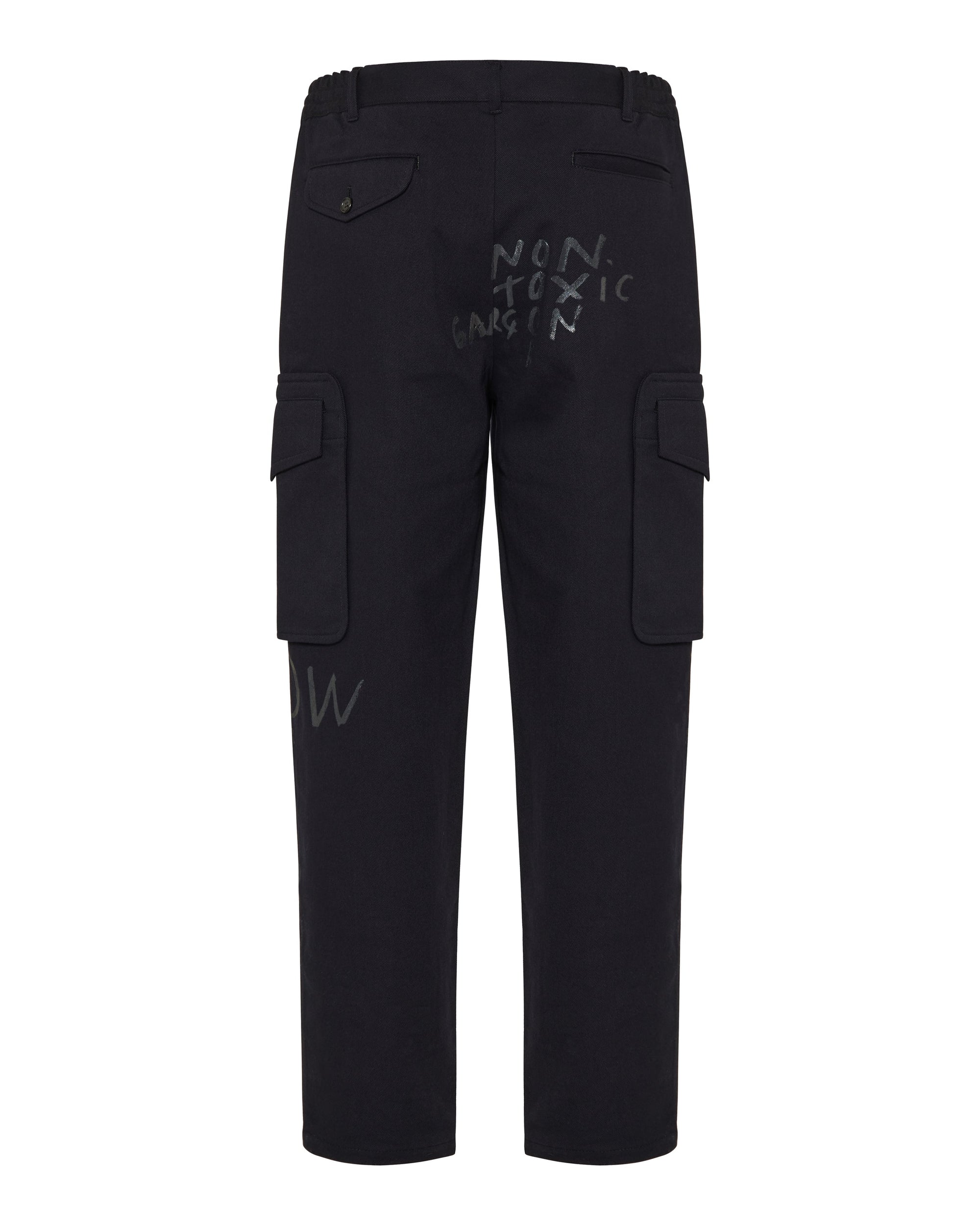 Оригінальна Text Print Twill Tapered Trousers Comme des garcons – детальний вид