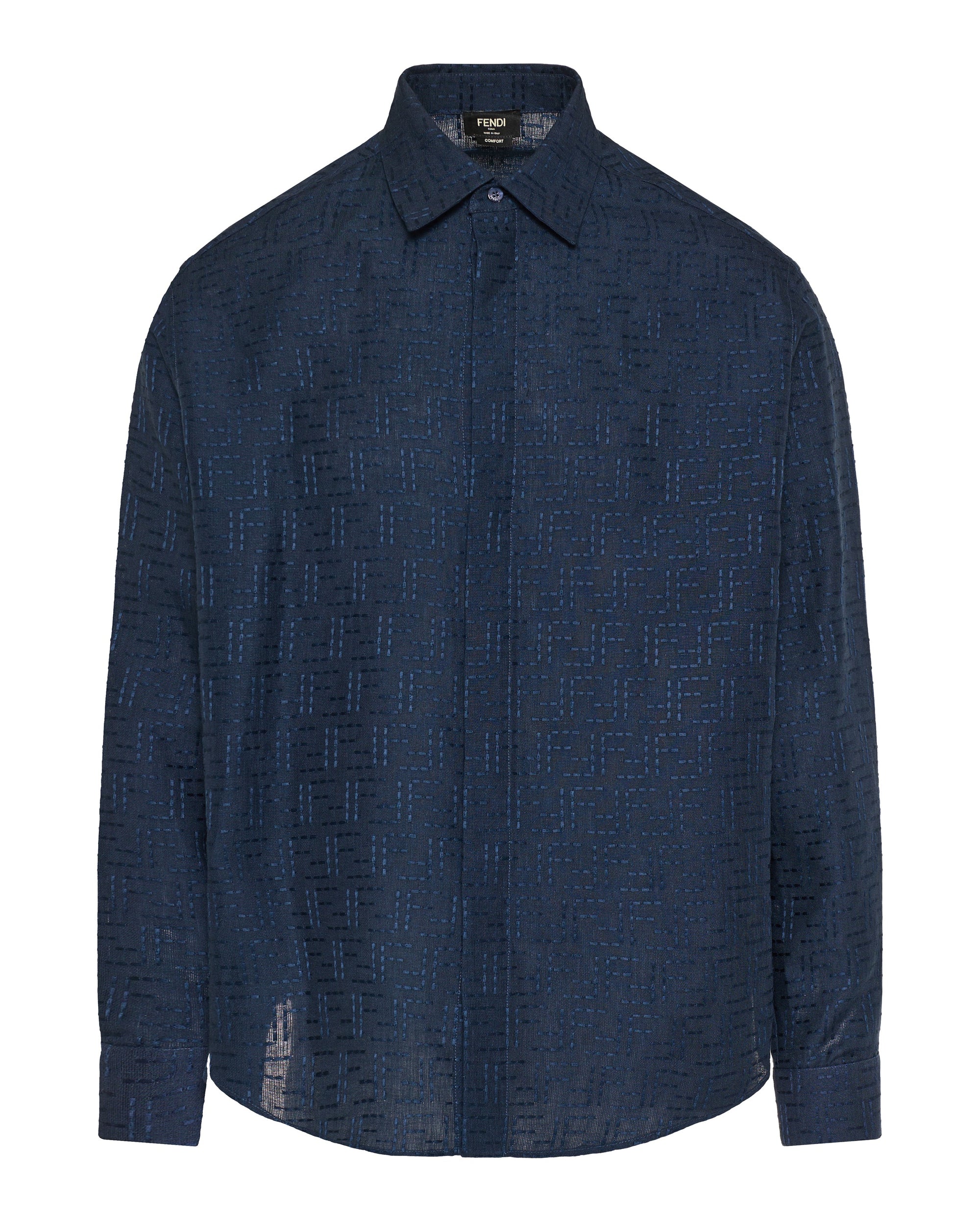 Оригінальна Ff Jacquard Linen Shirt Fendi – боковий вид