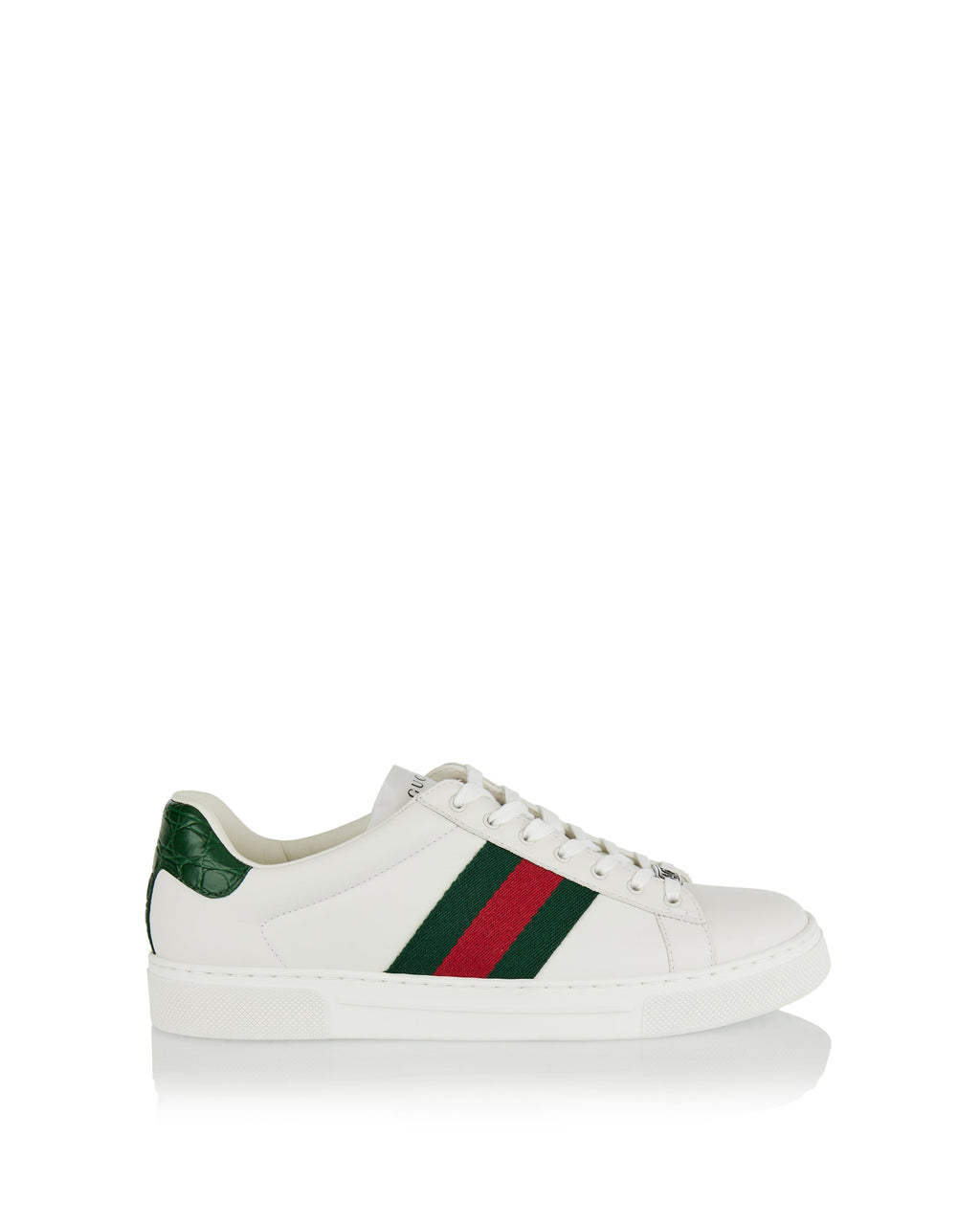 Ace Web Stripe Leather Sneakers Gucci – Гарантія оригінальності – боковий вид