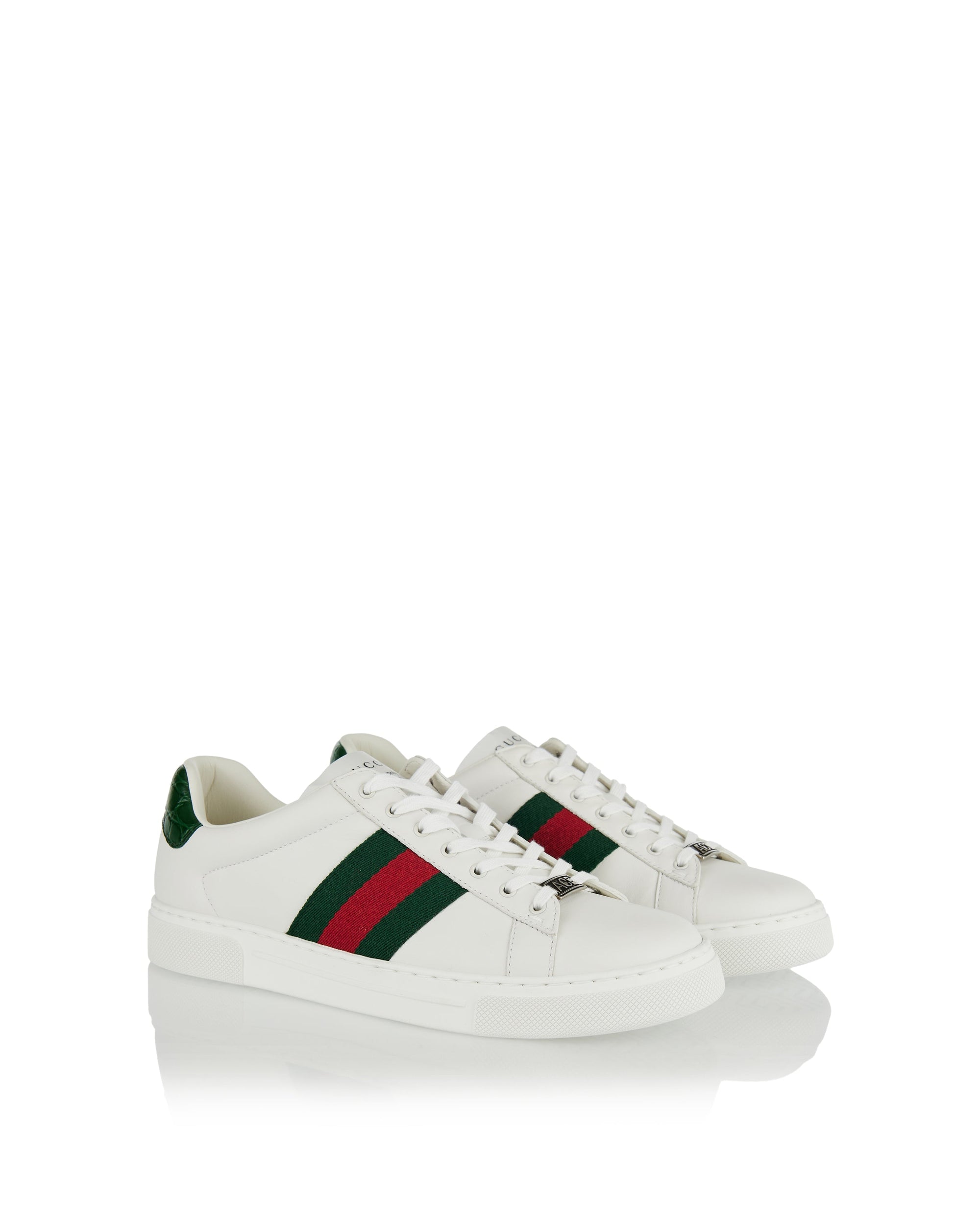 Ace Web Stripe Leather Sneakers Gucci – Гарантія оригінальності – вид ззаду