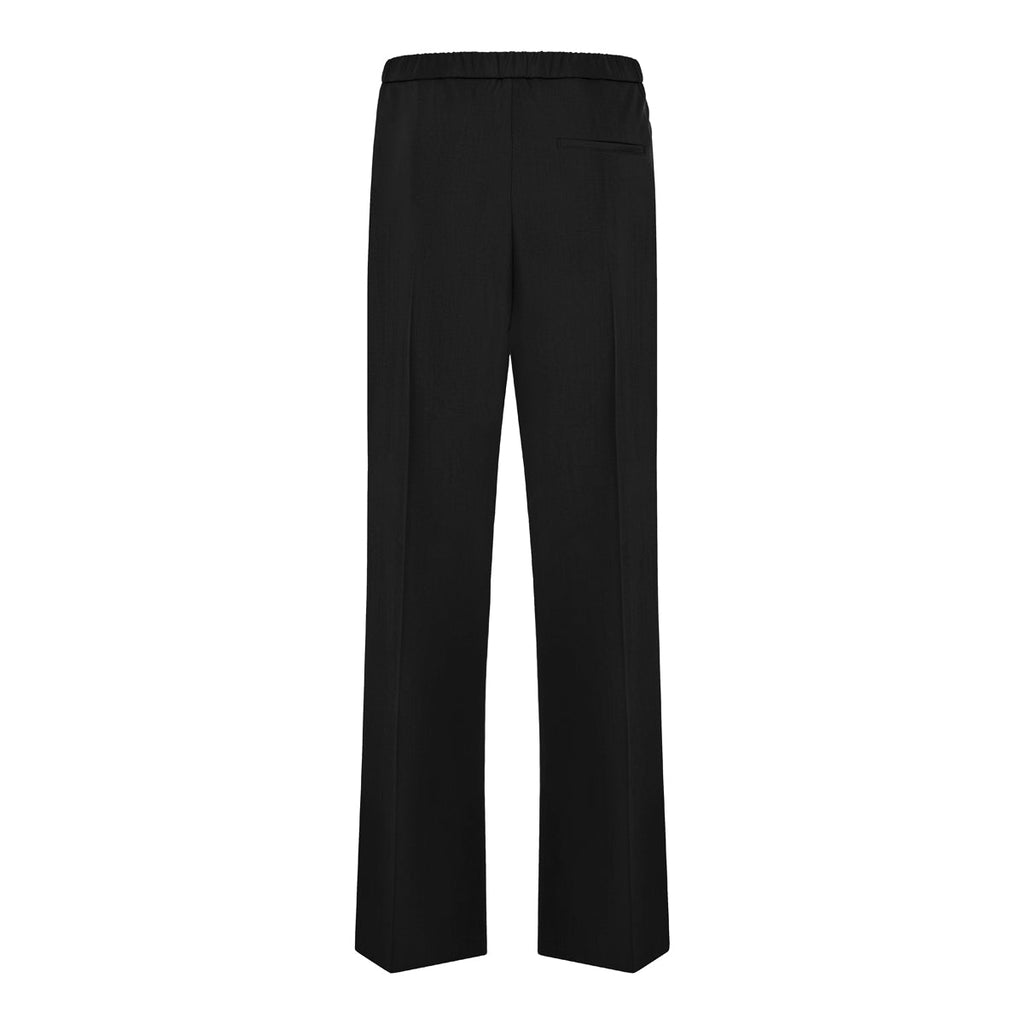 Leather‑trimmed Pleated Wool Flared Trousers Loewe – Гарантія оригінальності – вид ззаду