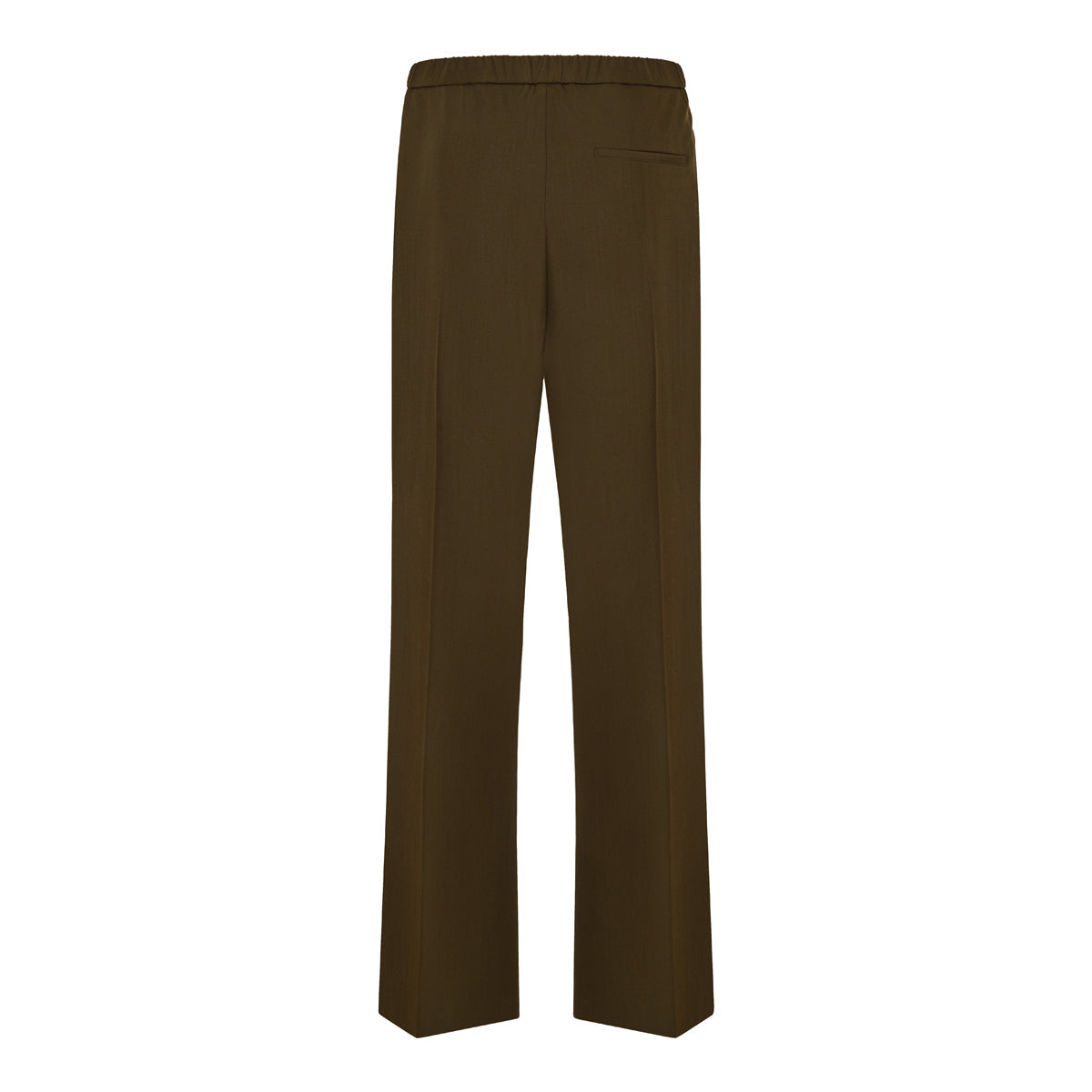 Leather‑trimmed Pleated Wool Flared Trousers Loewe – Гарантія оригінальності – вид ззаду