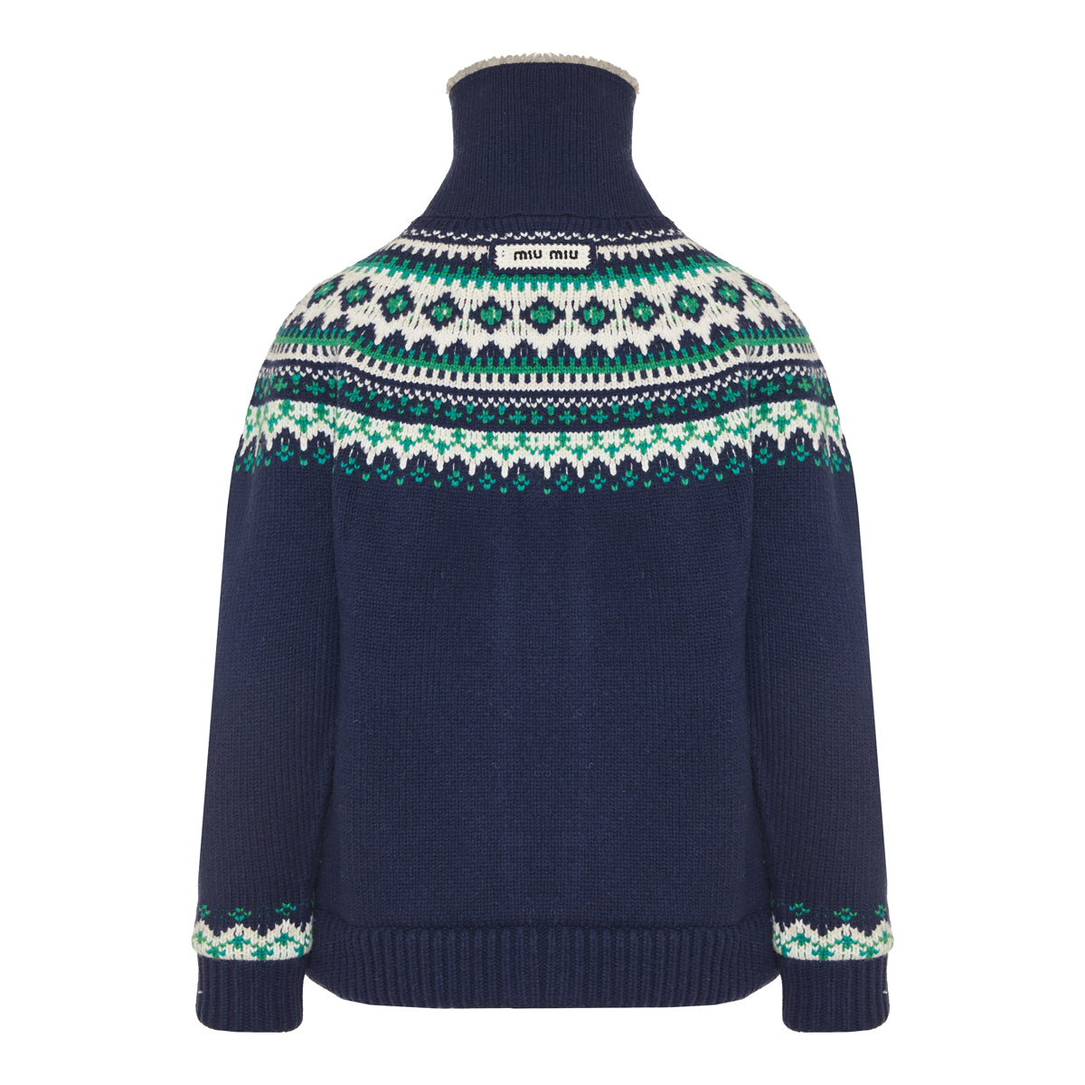 Wool And Fleece Cardigan With Zipper Miu miu – Гарантія оригінальності – вид ззаду