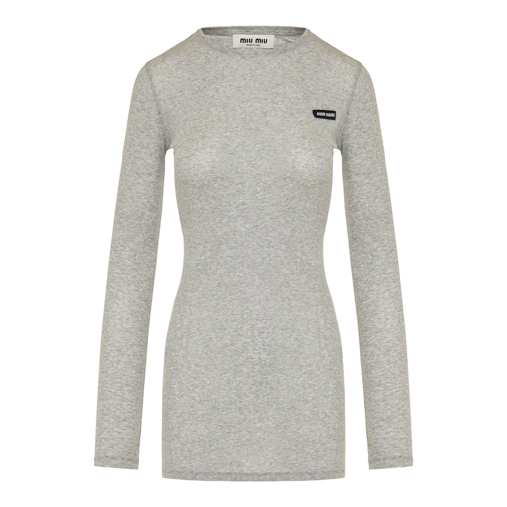 Оригінальна Cotton‑jersey Mini Dress Miu miu – боковий вид
