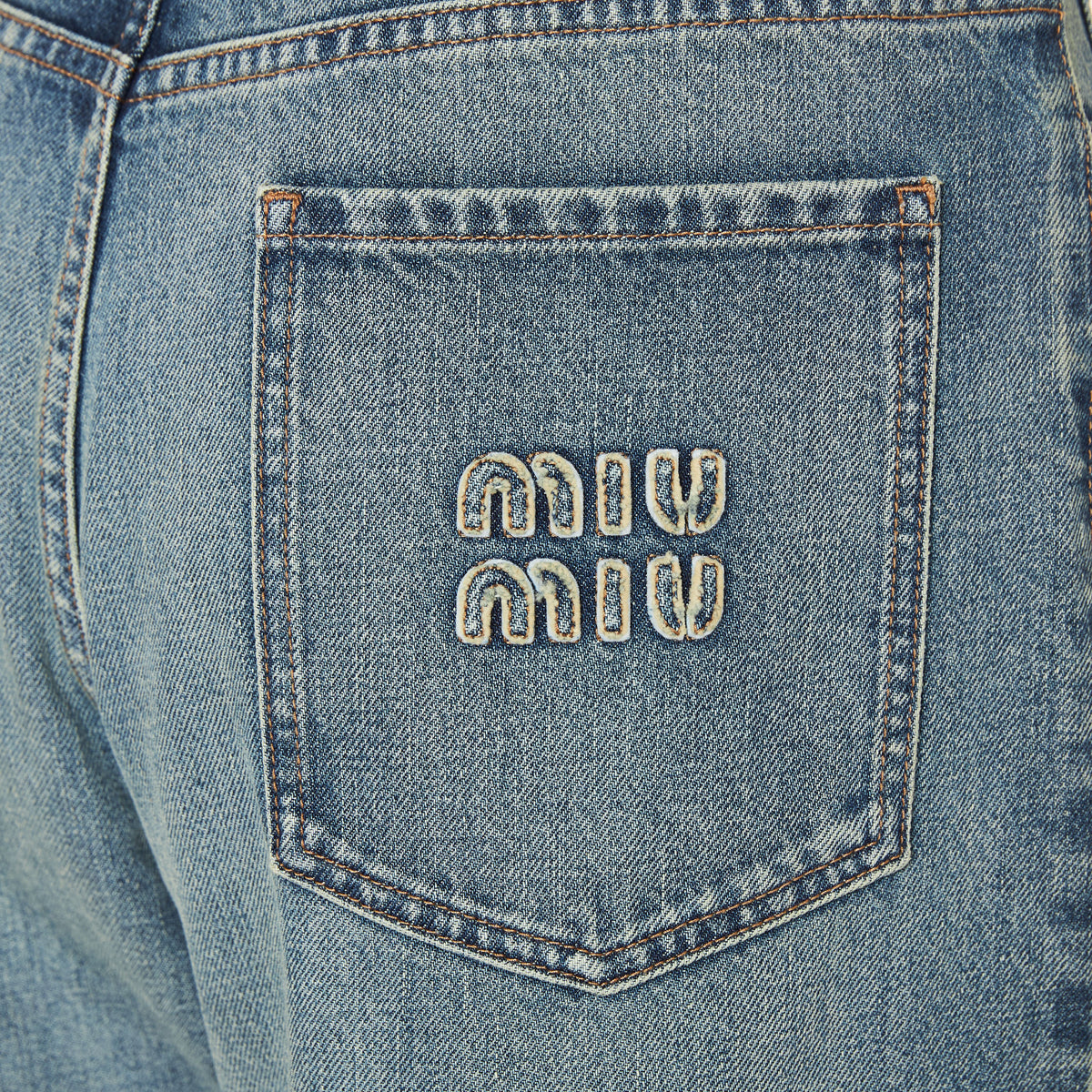 Embroidered‑logo Denim Jeans Miu miu – Гарантія оригінальності – детальний вид