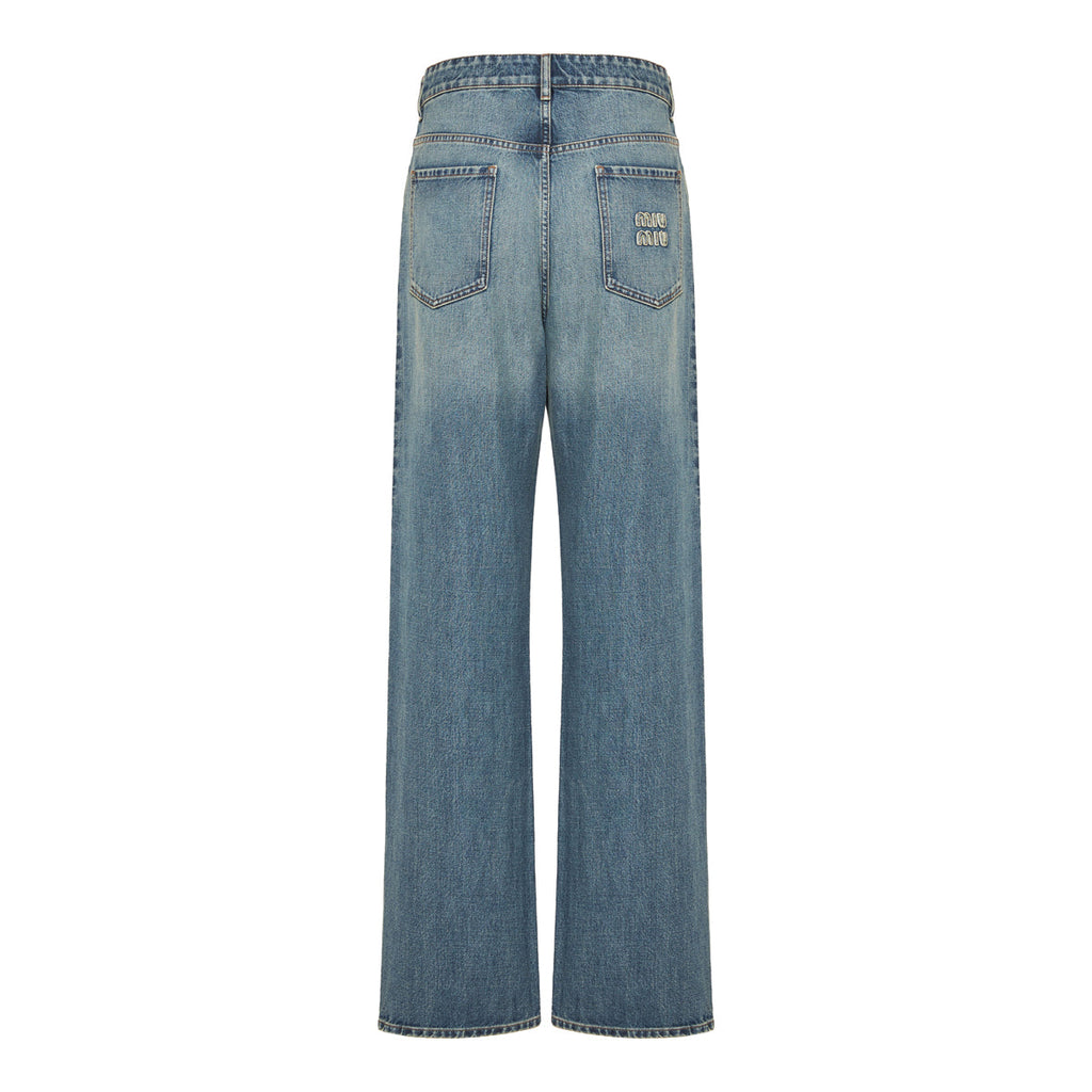 Embroidered‑logo Denim Jeans Miu miu – Гарантія оригінальності – вид ззаду