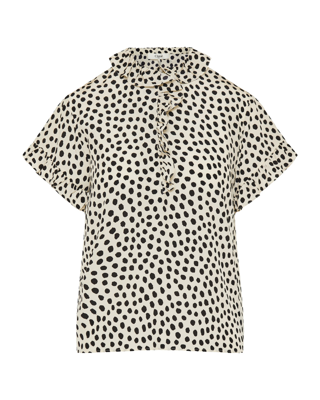 Оригінальна Polka Dot Silk Crepe De Chine Top Chloe – боковий вид