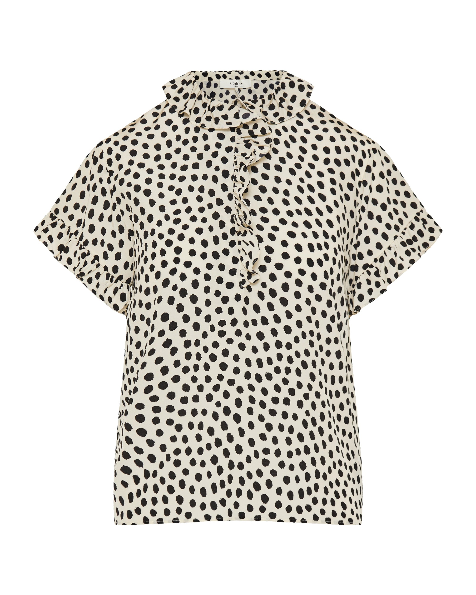 Оригінальна Polka Dot Silk Crepe De Chine Top Chloe – боковий вид