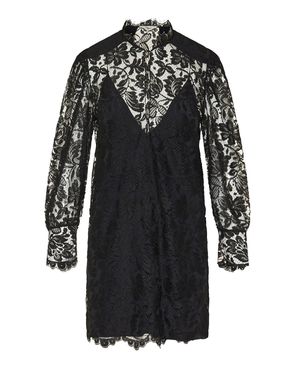 Floral Cotton-Blend Lace Mini Dress Chloe – Гарантія оригінальності – боковий вид