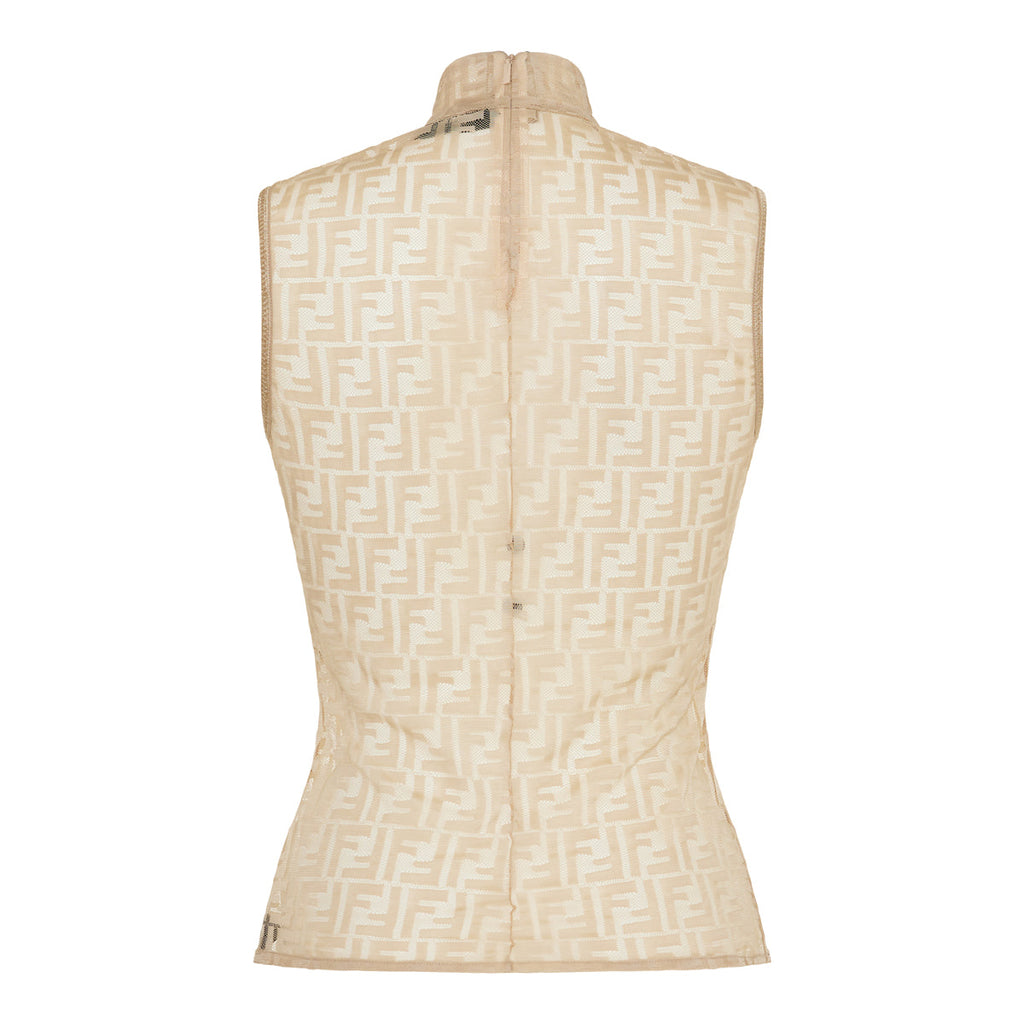 Ff Lace High Neck Top Fendi оригінал – Купити в Україні – вид ззаду