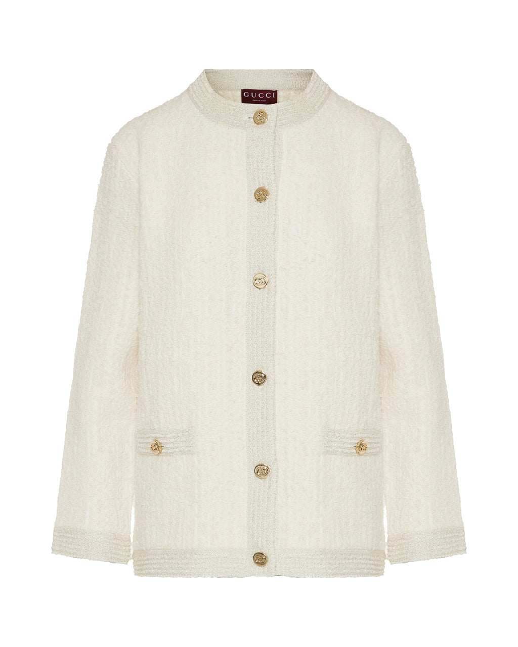 Оригінальна Metallic Wool Blend Tweed Cardigan Gucci – боковий вид