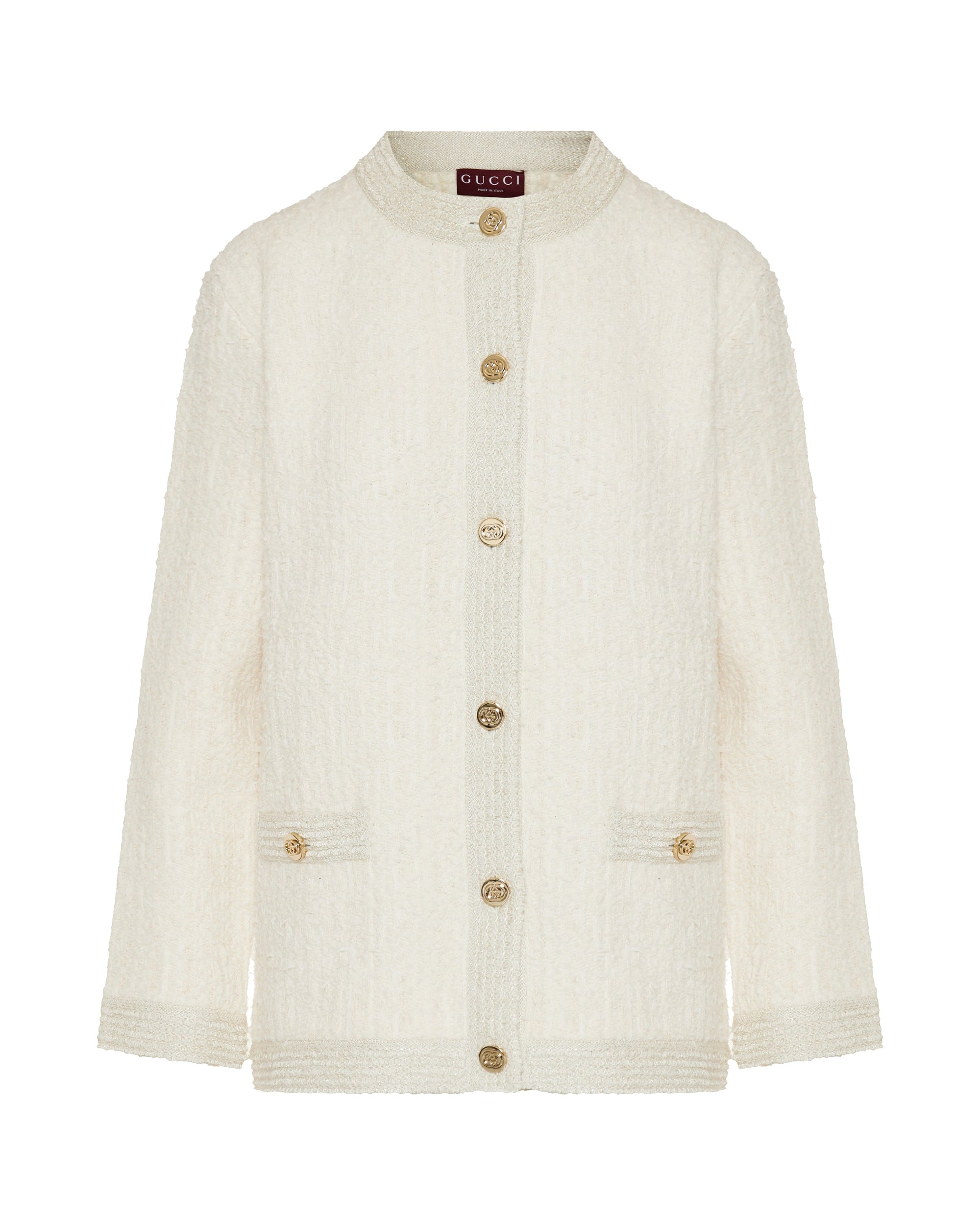 Оригінальна Metallic Wool Blend Tweed Cardigan Gucci – боковий вид