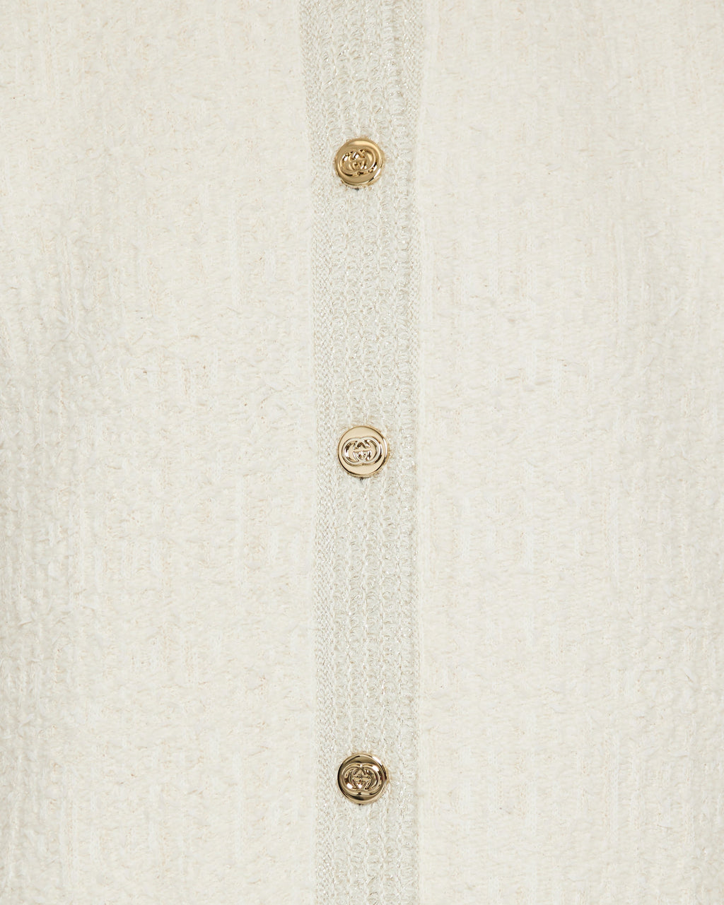 Оригінальна Metallic Wool Blend Tweed Cardigan Gucci – збільшений вид