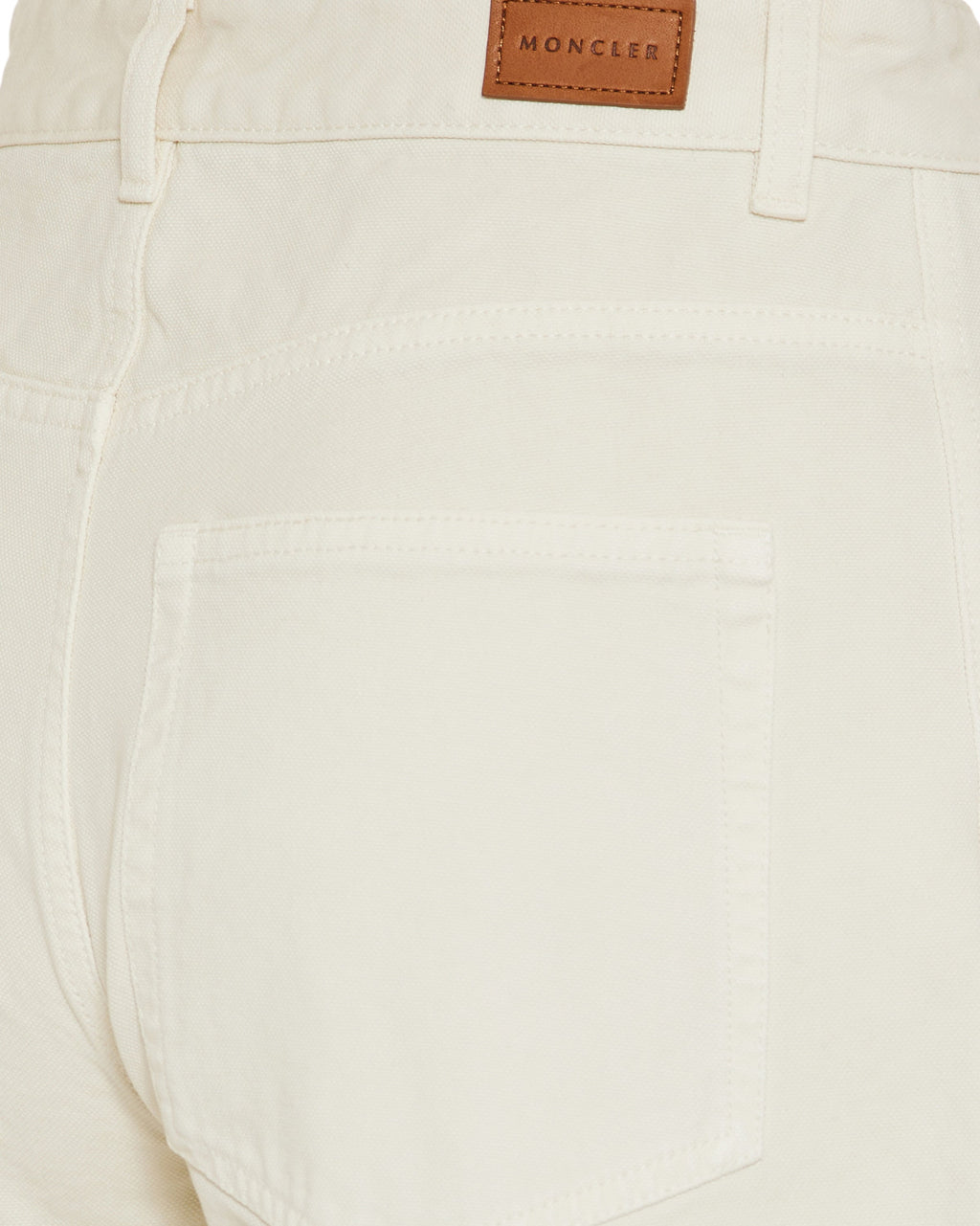 Оригінальна Leather Logo Cotton Trousers Moncler – збільшений вид